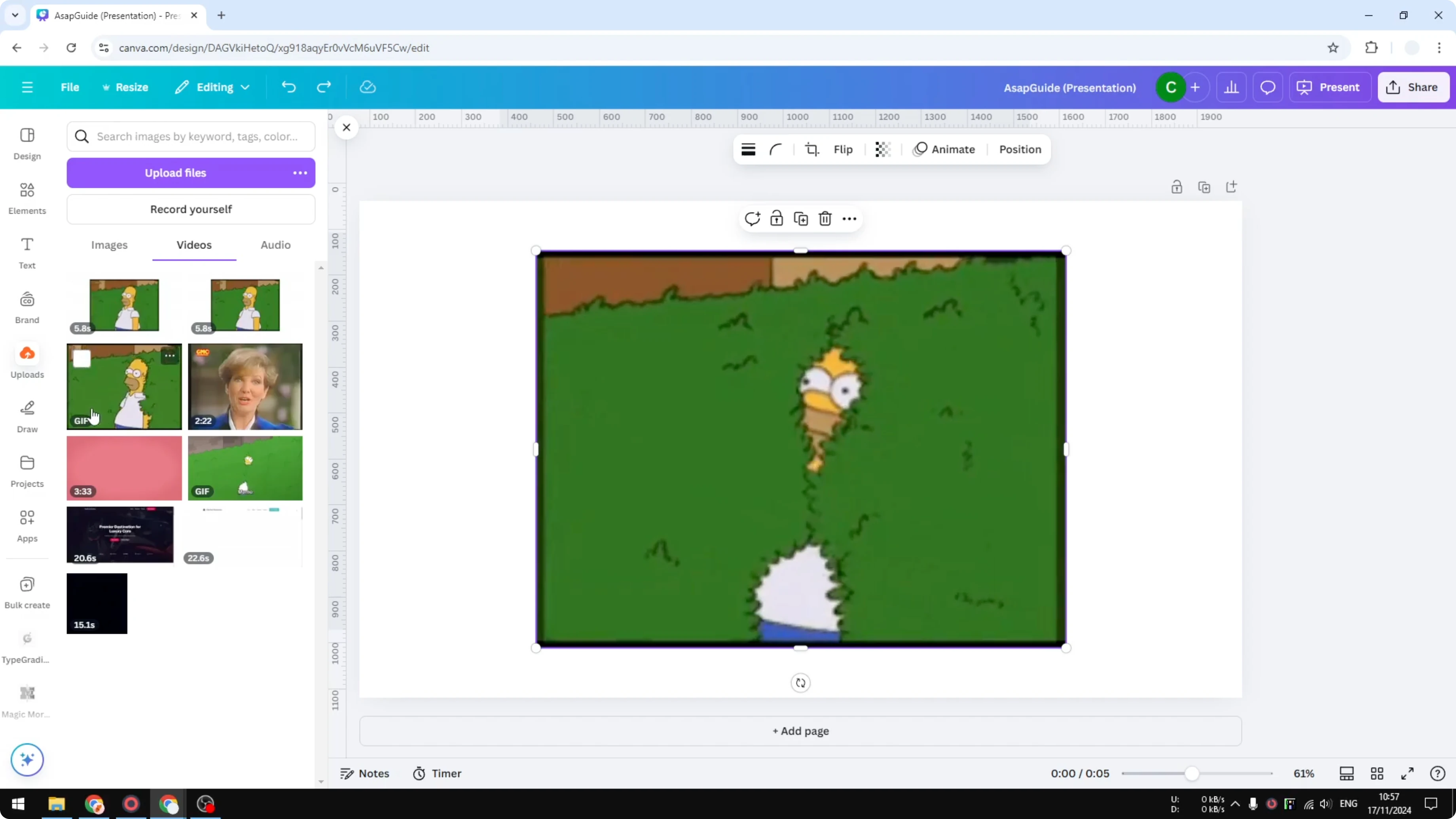 Screenshot from How to Add Music to GIF in Canva at 46s