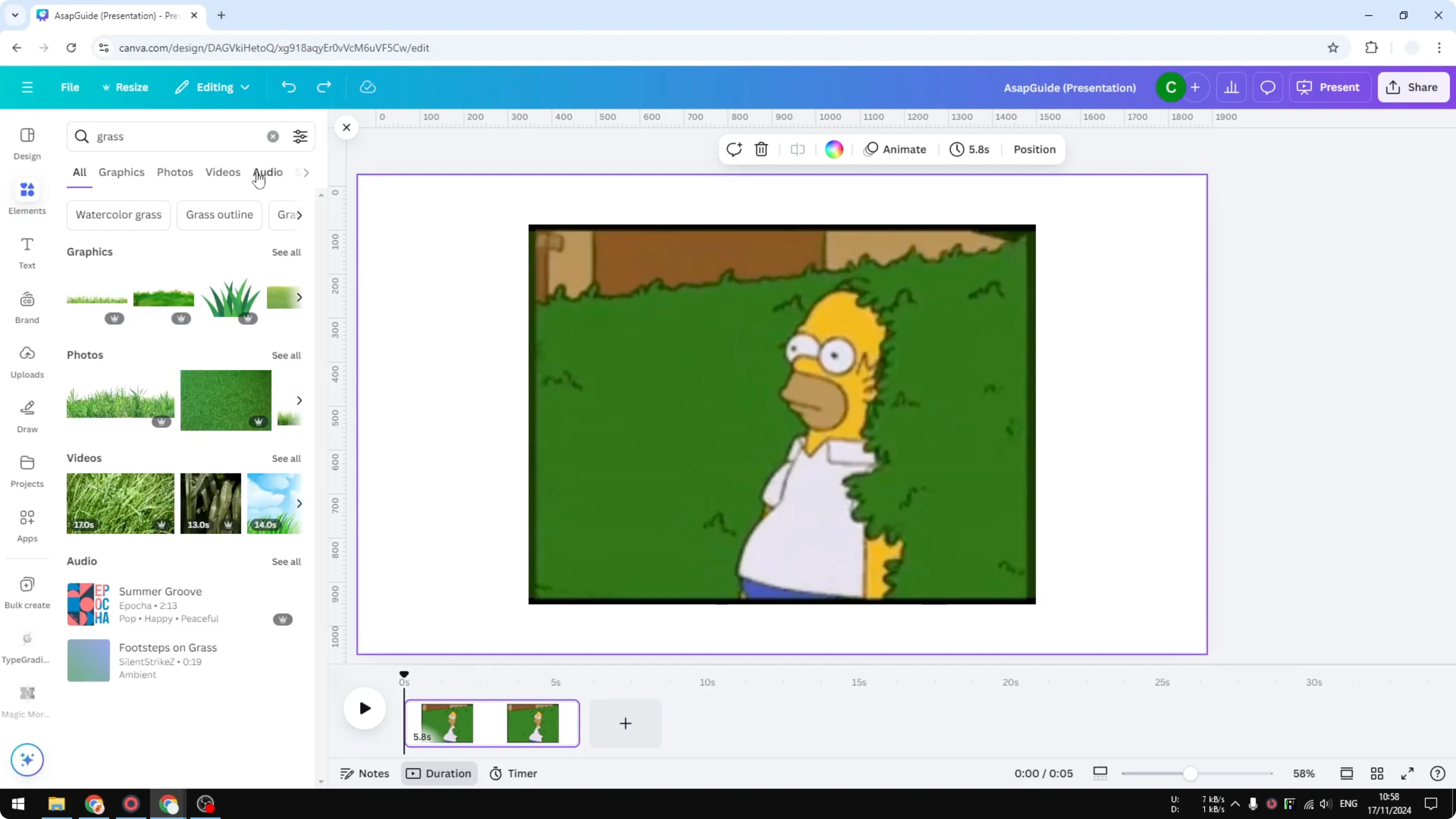 Screenshot from How to Add Music to GIF in Canva at 81s