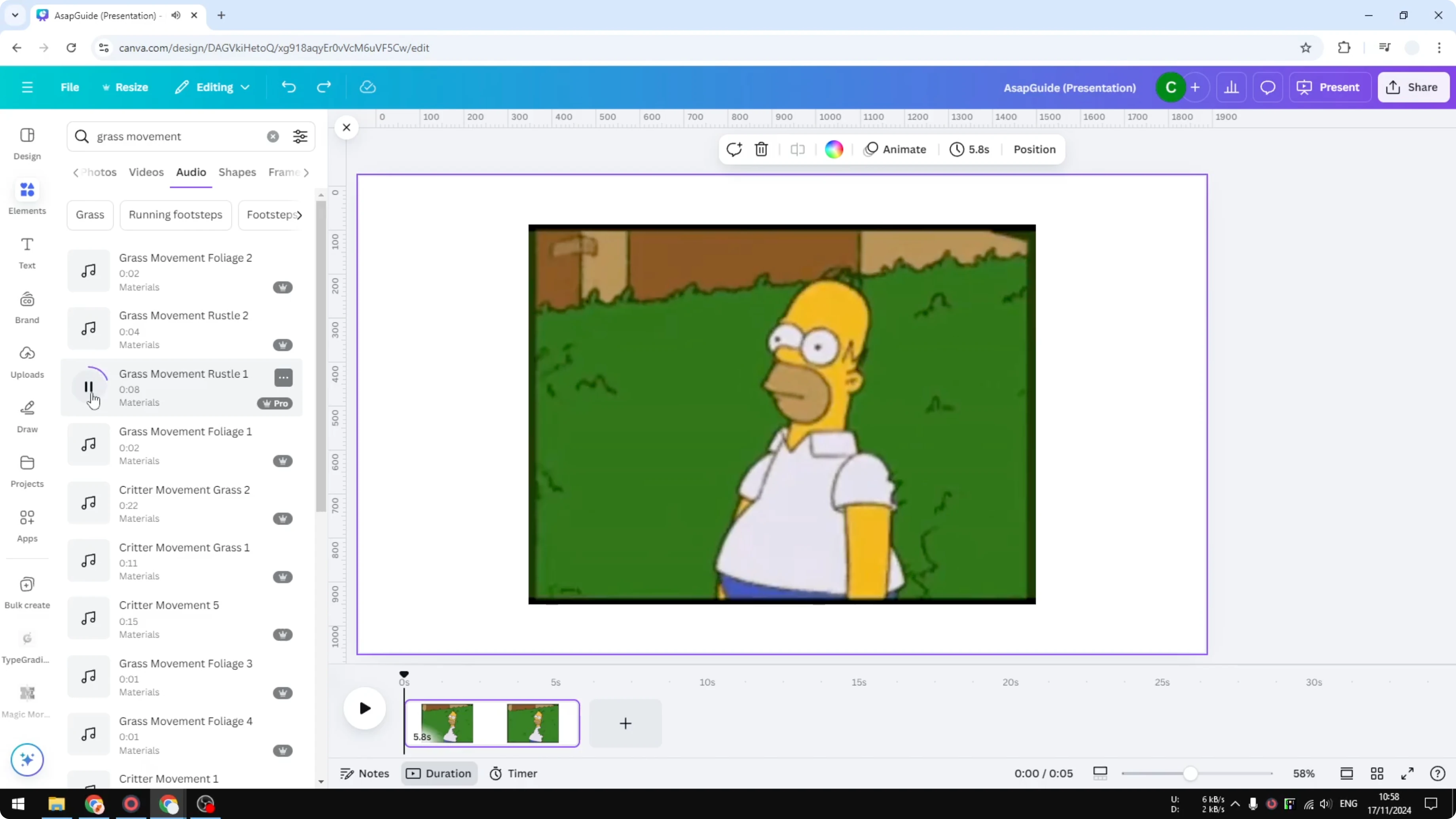 Screenshot from How to Add Music to GIF in Canva at 92s