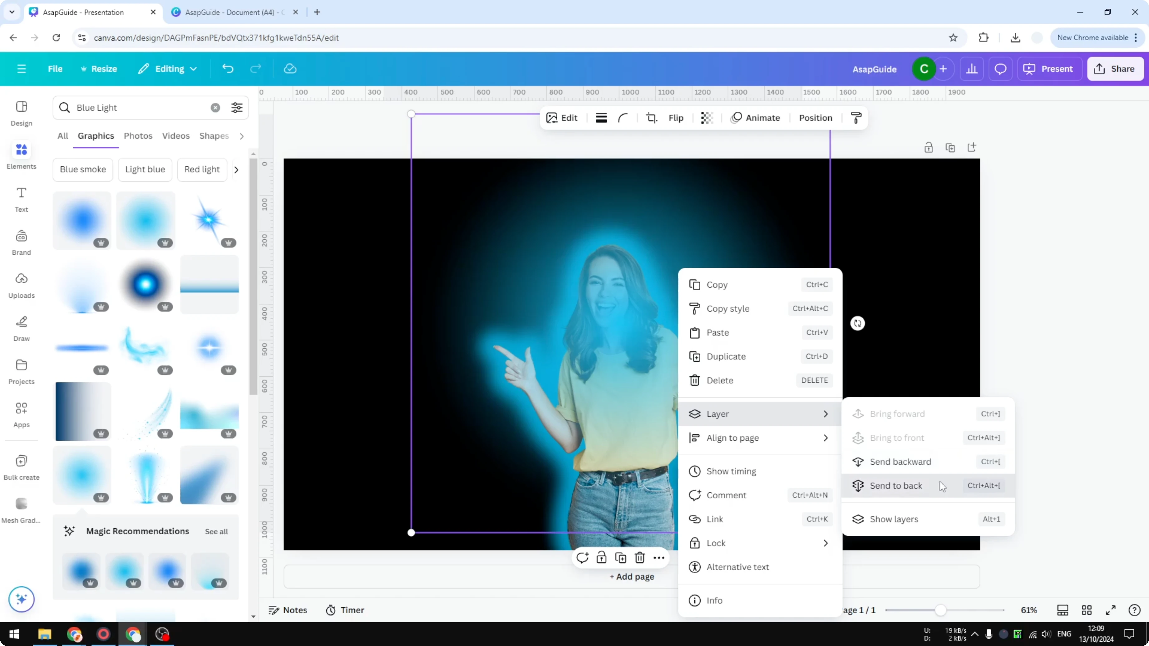 Screenshot from How to Add Neon Outline in Canva at 125s