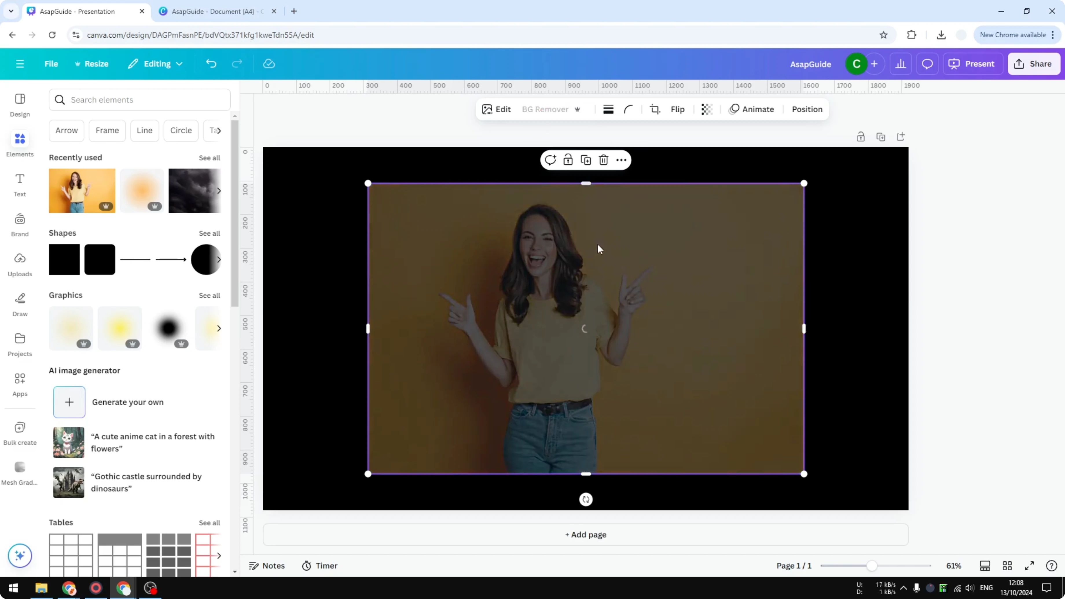 Screenshot from How to Add Neon Outline in Canva at 61s