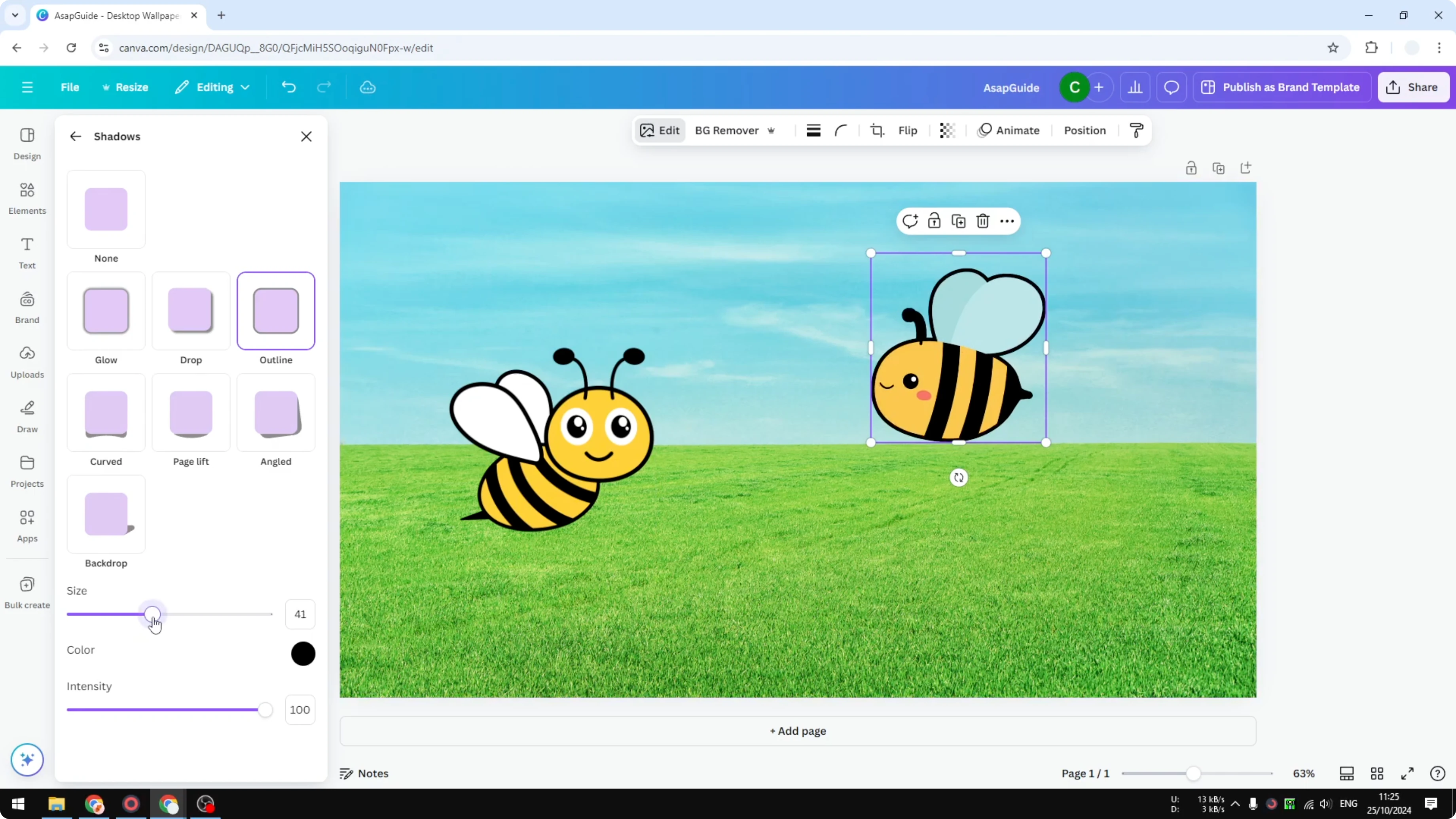 Screenshot from How to Add Outline to Sticker in Canva at 73s