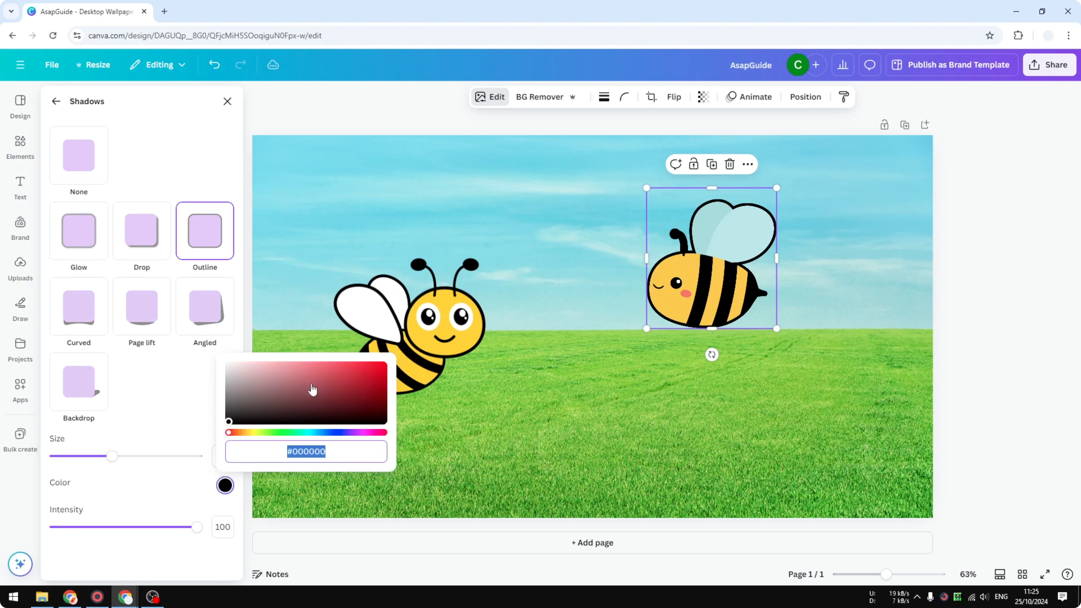 Screenshot from How to Add Outline to Sticker in Canva at 78s