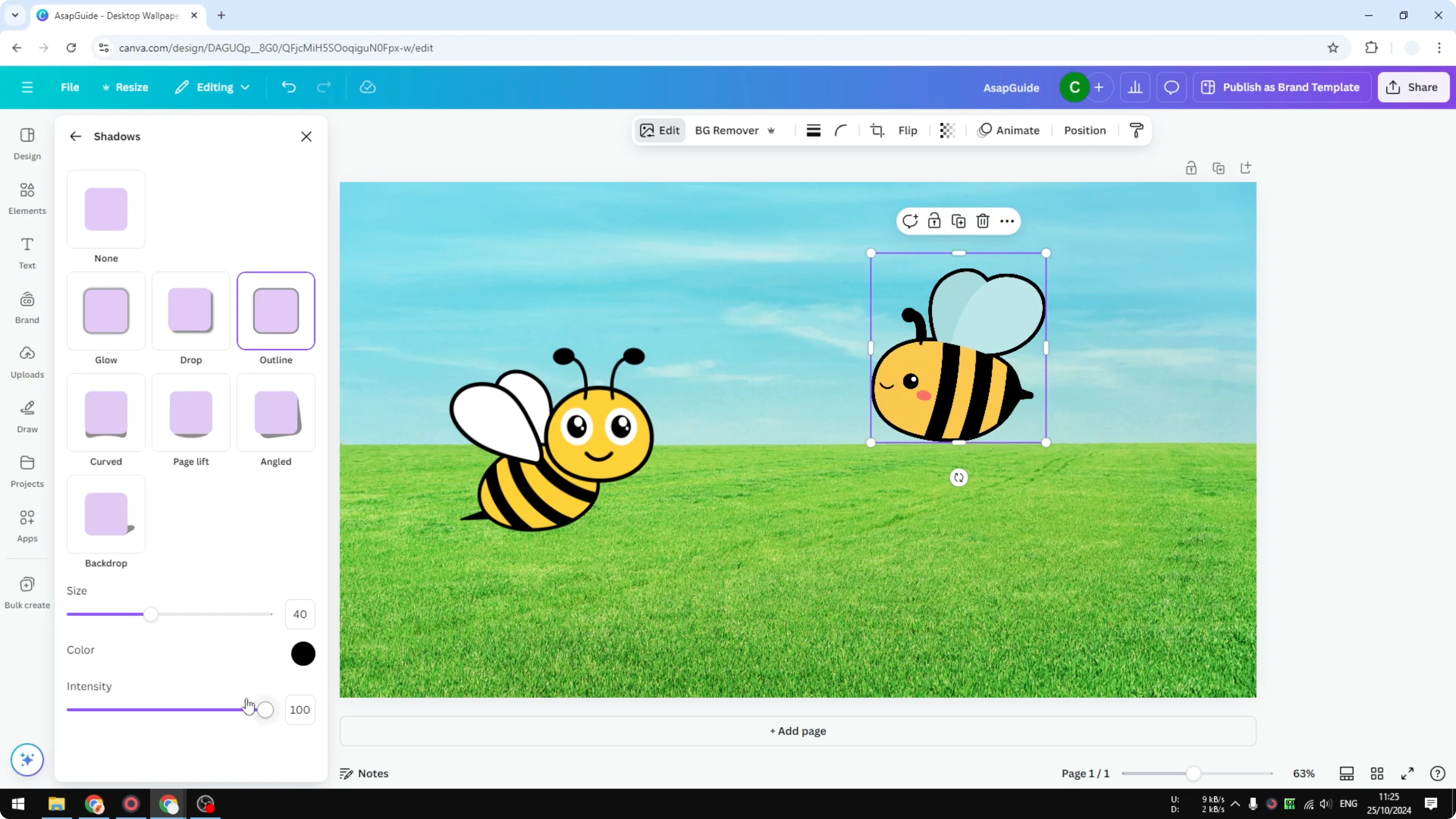 Screenshot from How to Add Outline to Sticker in Canva at 83s