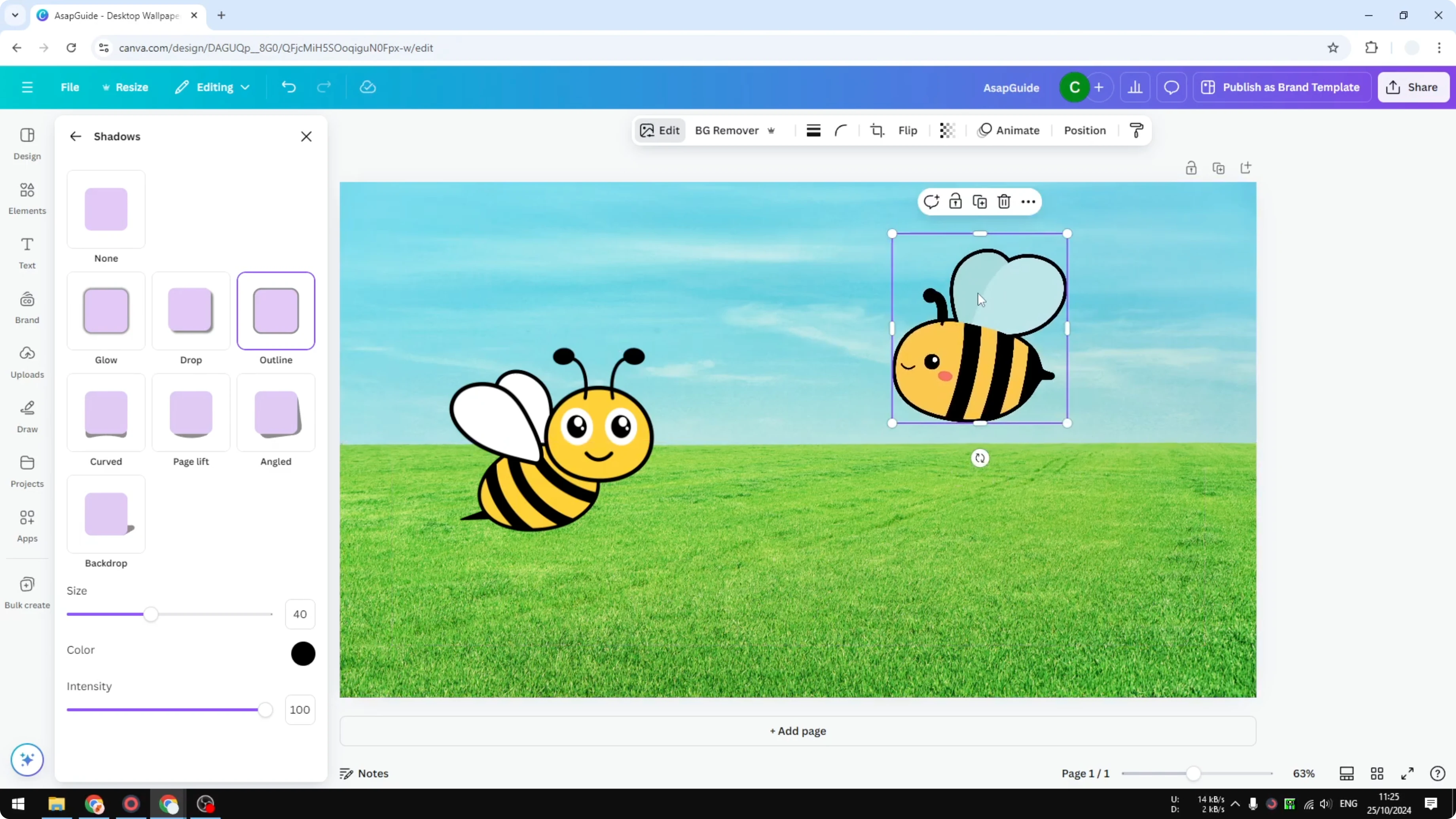 Screenshot from How to Add Outline to Sticker in Canva at 98s