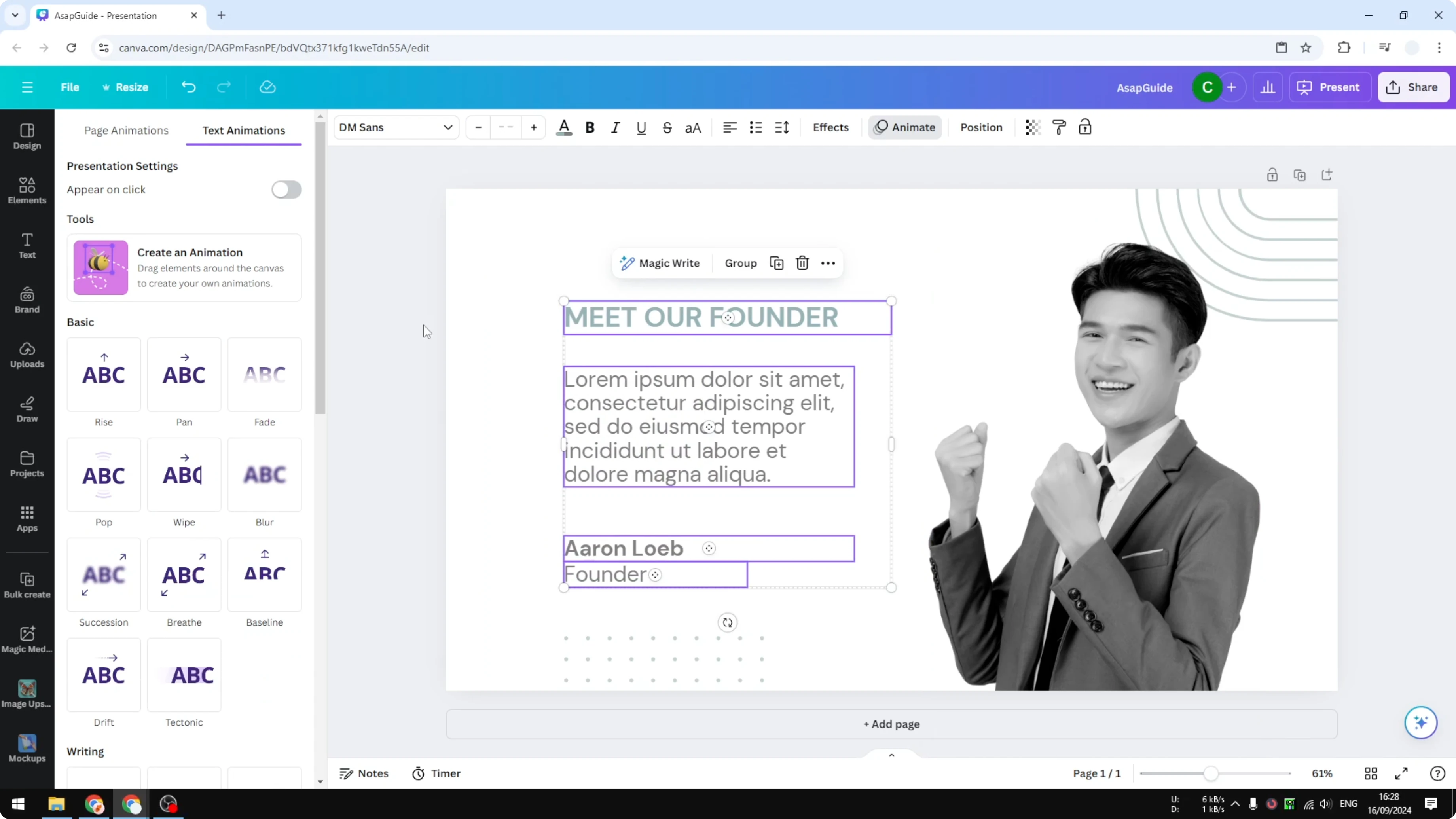 Screenshot from How to Add Panning Animation in Canva at 102s