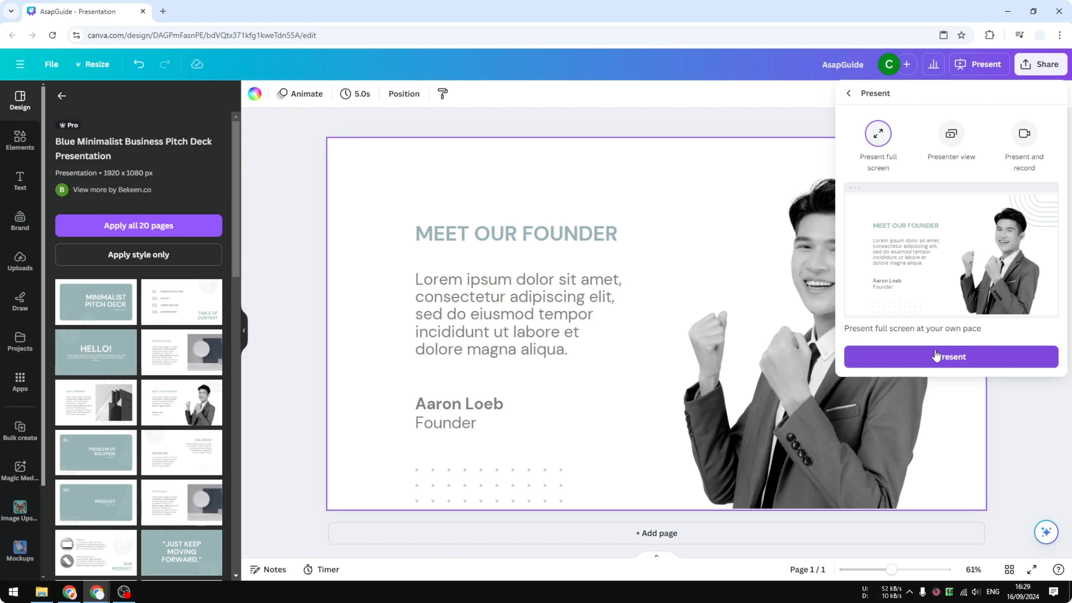 Screenshot from How to Add Panning Animation in Canva at 146s