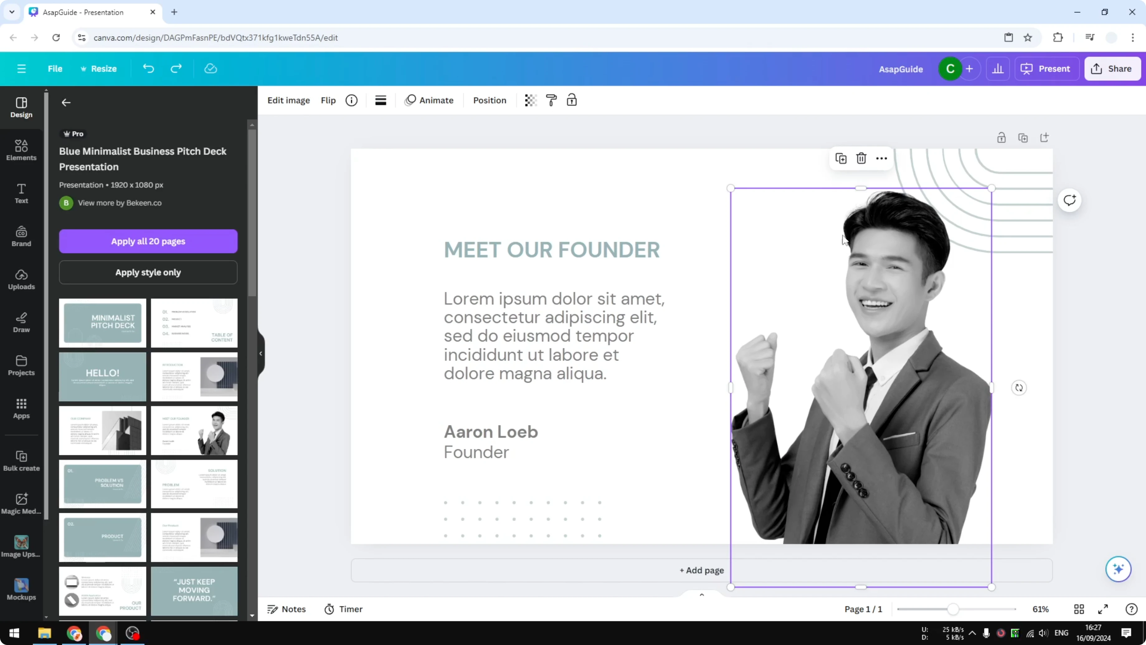 Screenshot from How to Add Panning Animation in Canva at 75s