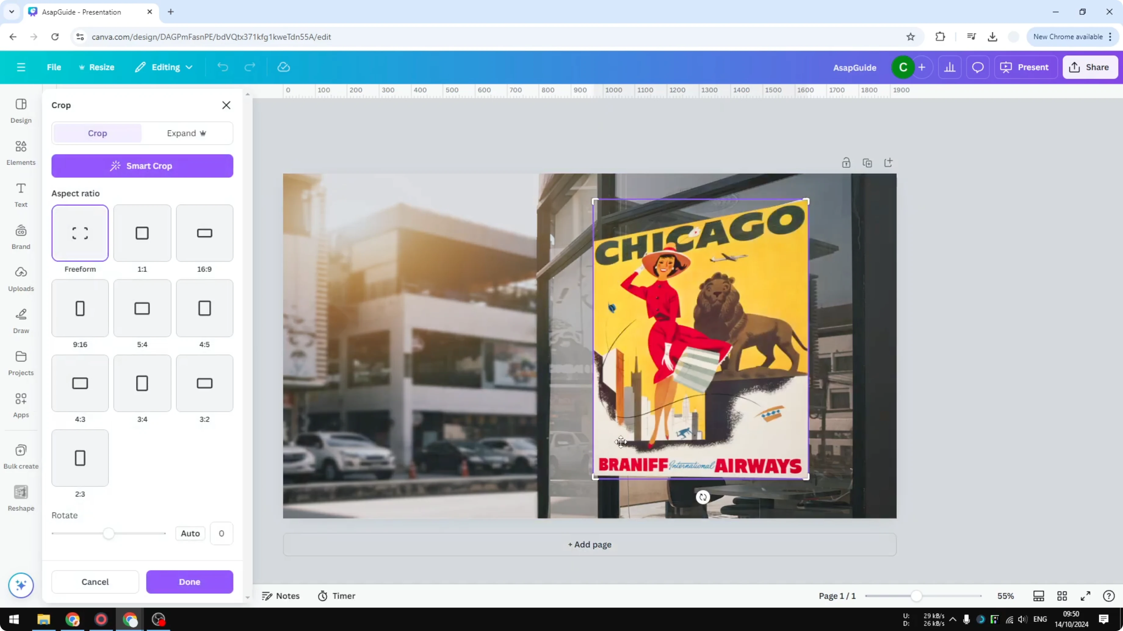 Screenshot from How to Add a Perspective to a Photo in Canva at 131s