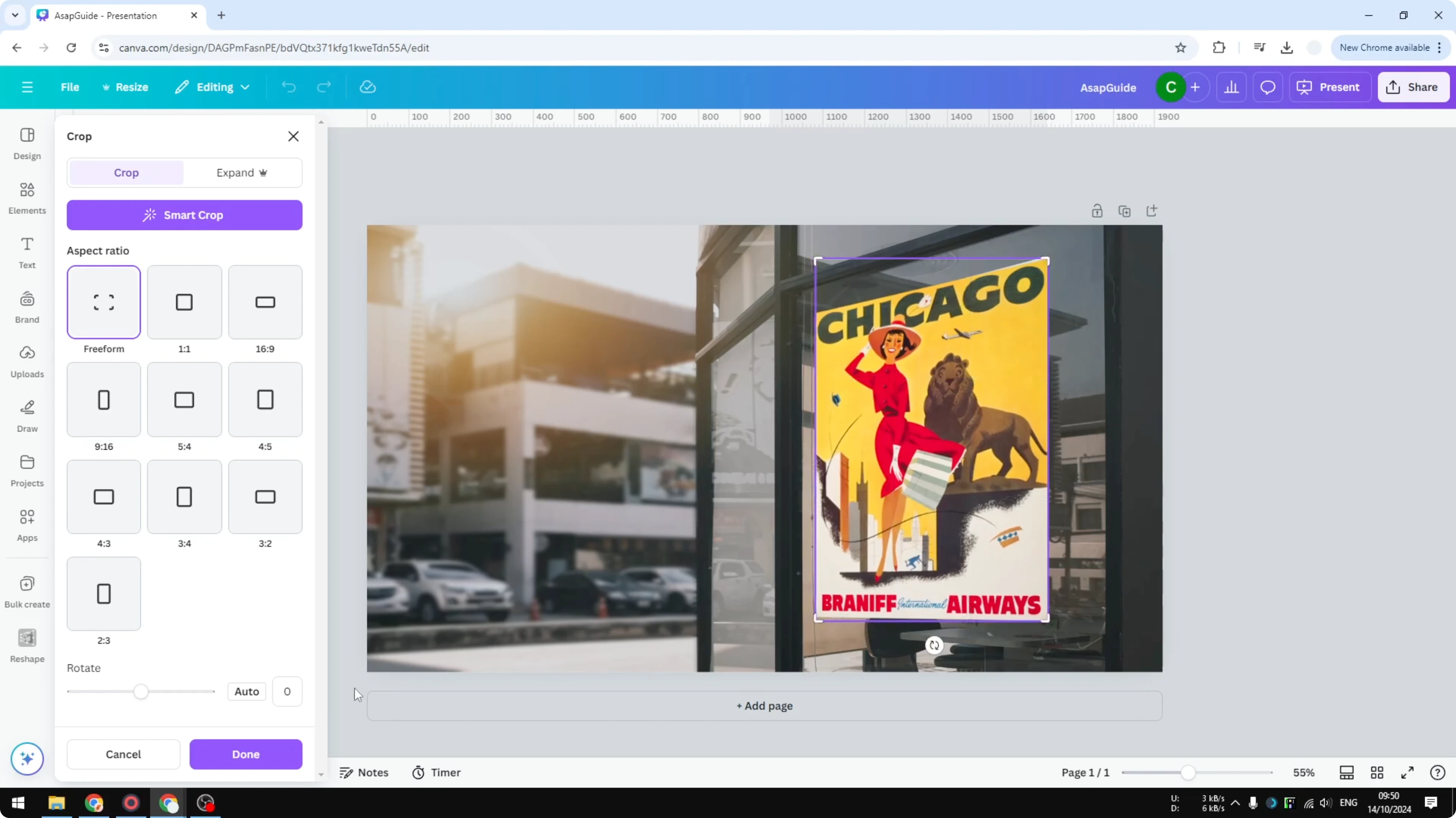 Screenshot from How to Add a Perspective to a Photo in Canva at 149s