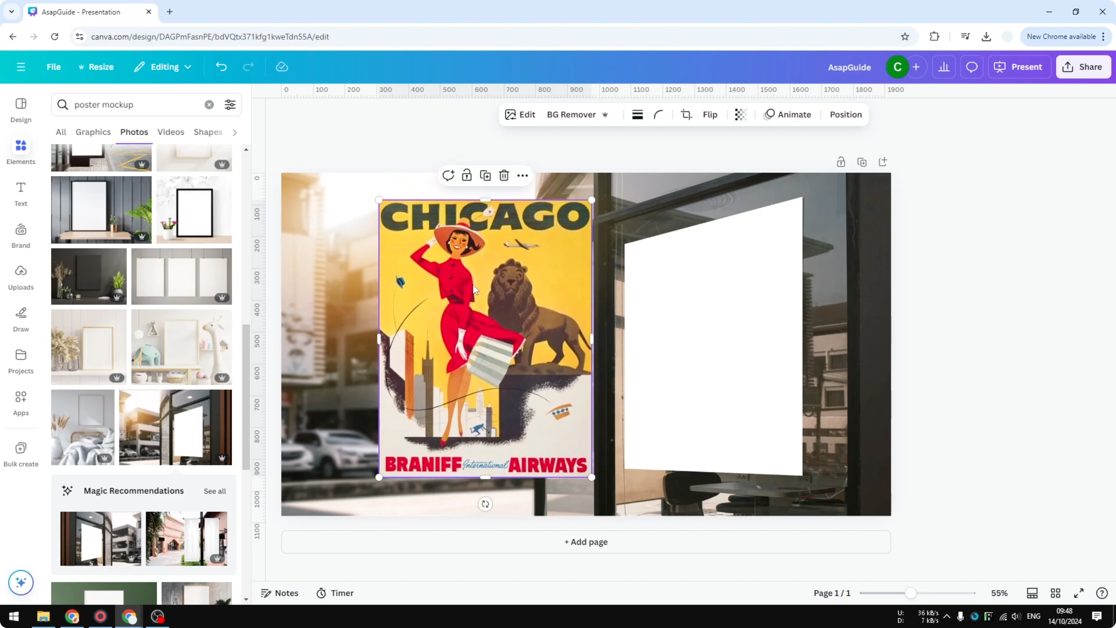 Screenshot from How to Add a Perspective to a Photo in Canva at 30s