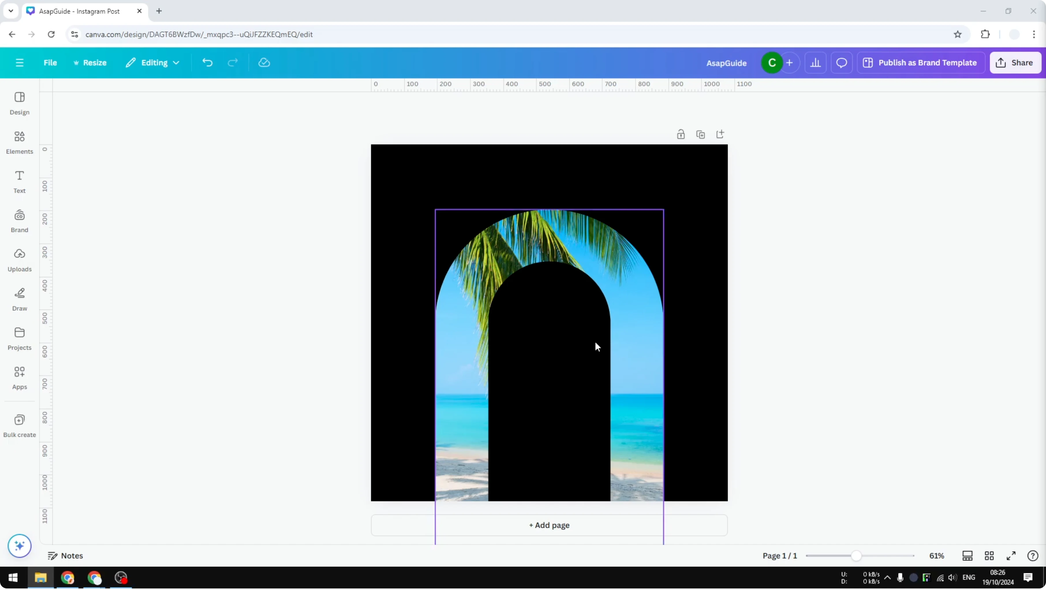 Screenshot from How to Add Photo Into Arch in Canva at 1s