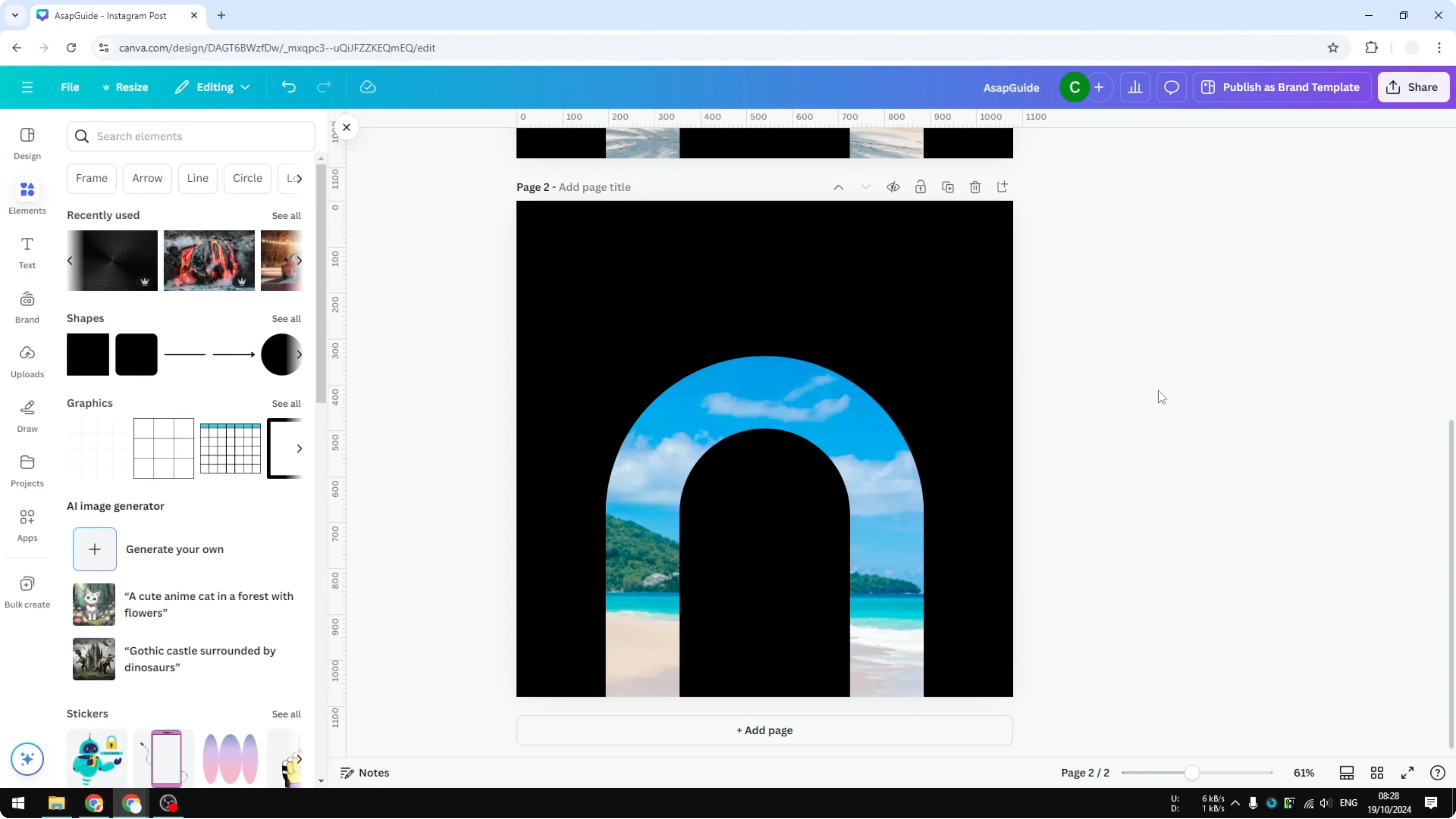 Screenshot from How to Add Photo Into Arch in Canva at 117s
