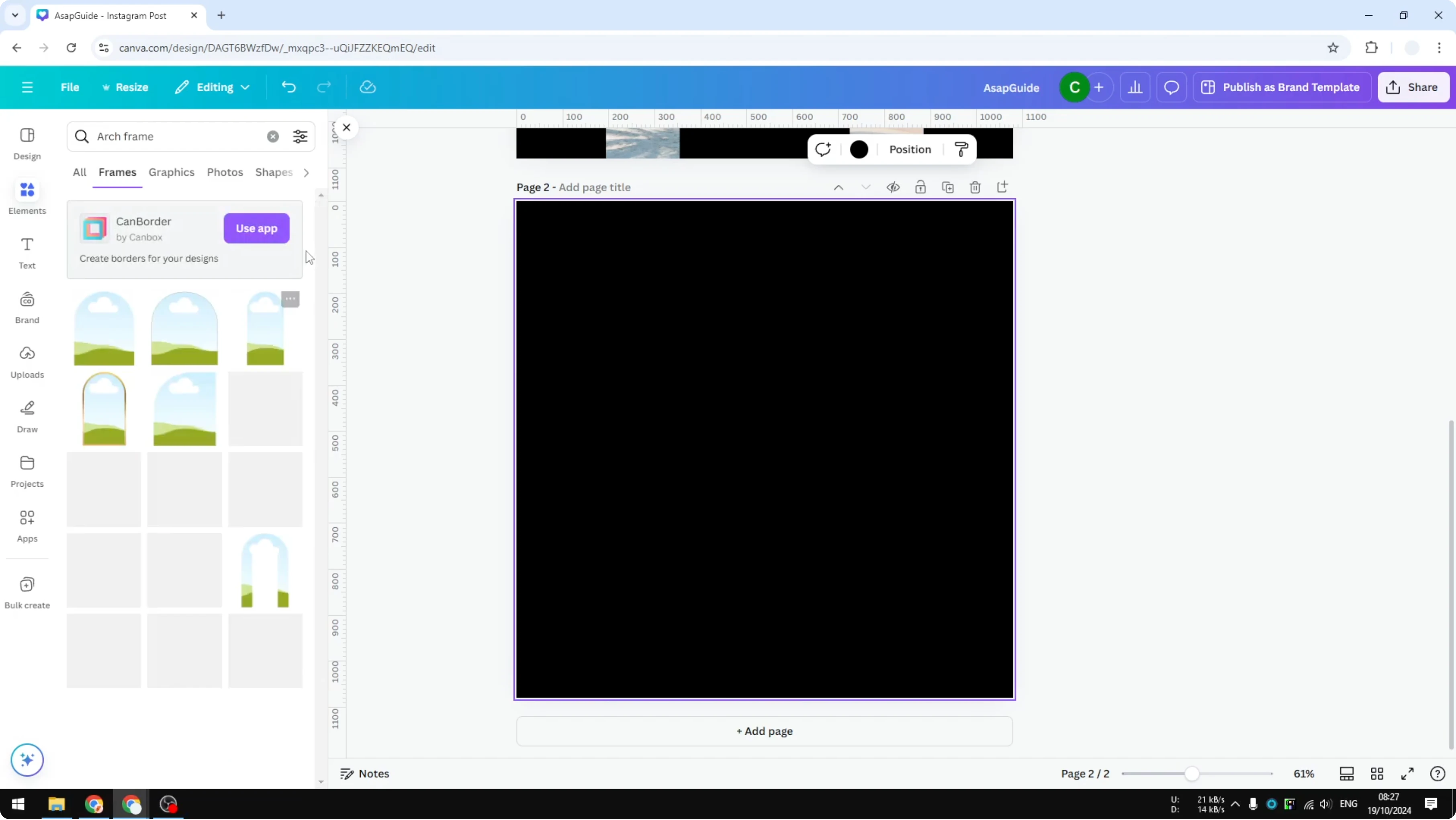 Screenshot from How to Add Photo Into Arch in Canva at 47s