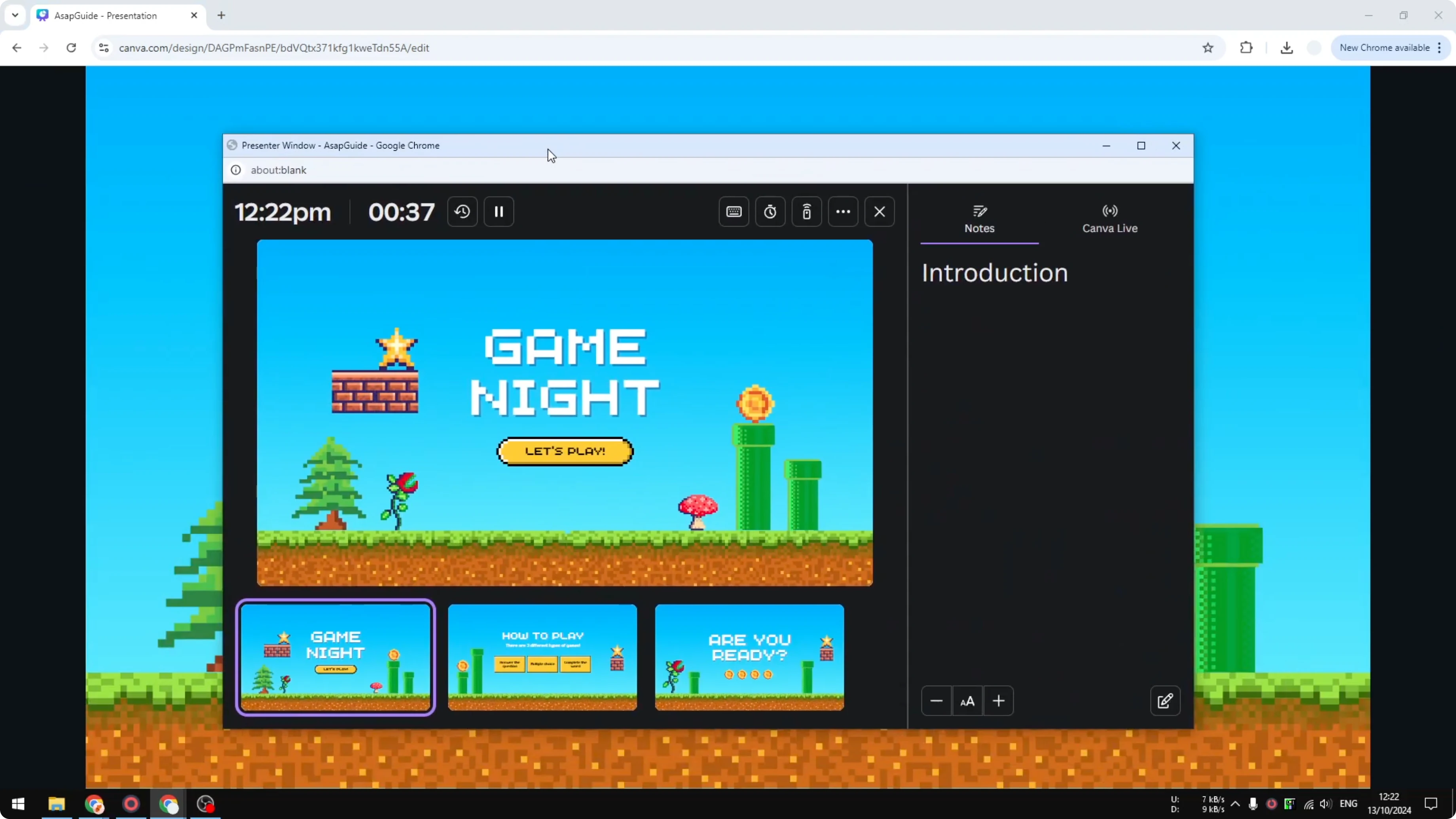 Screenshot from How to Add Presenter Notes in Canva at 123s