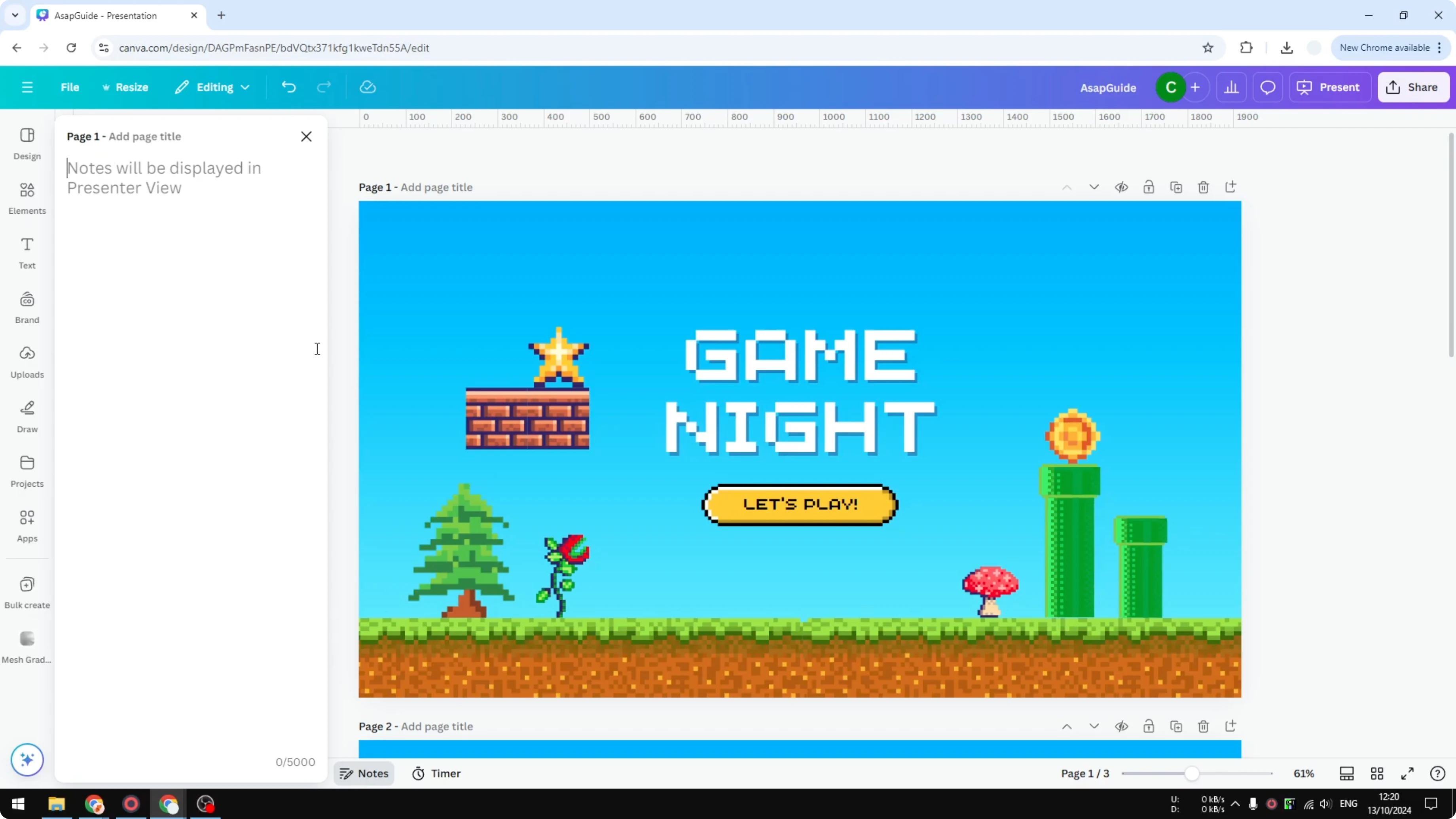 Screenshot from How to Add Presenter Notes in Canva at 32s