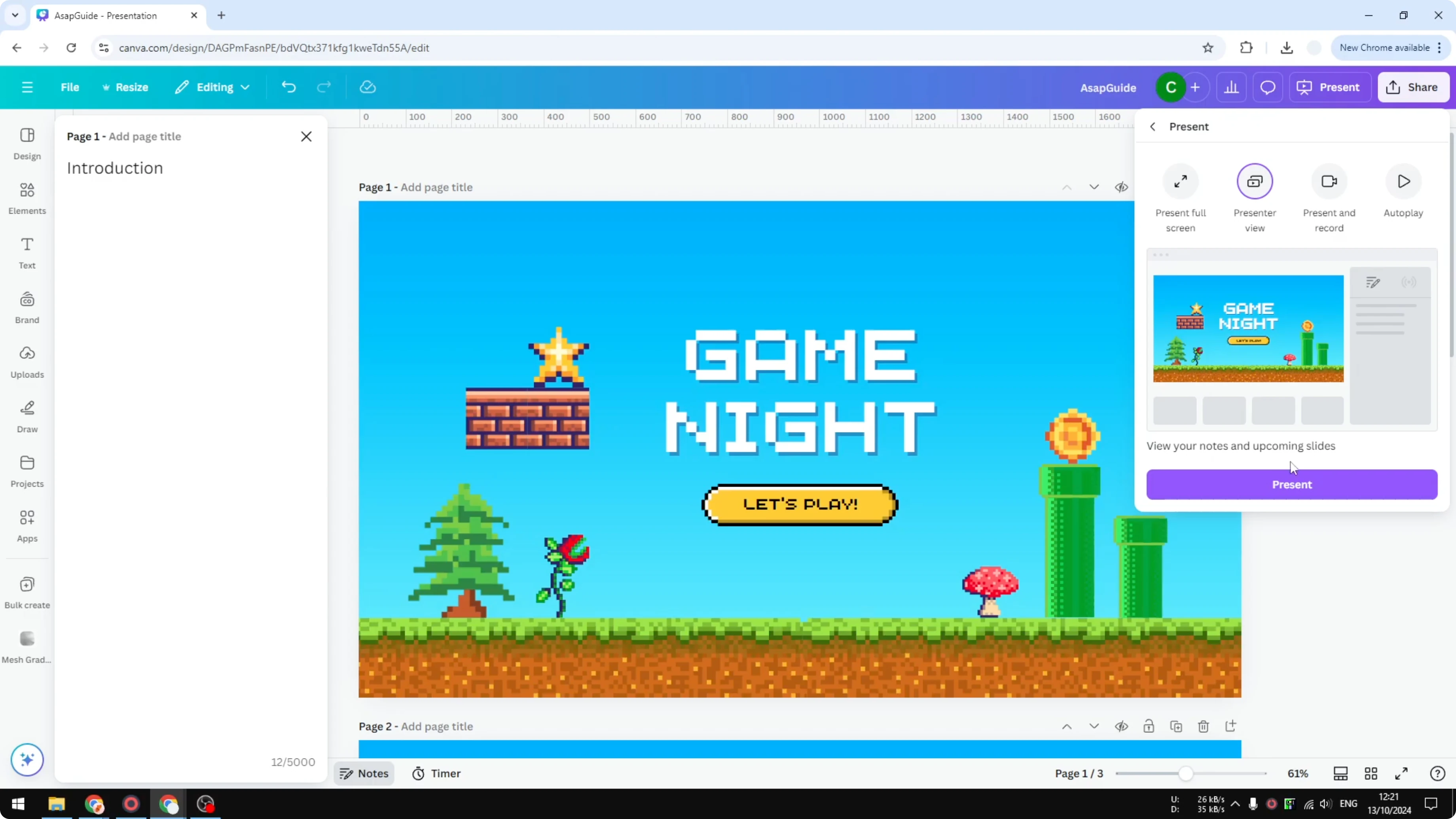 Screenshot from How to Add Presenter Notes in Canva at 83s