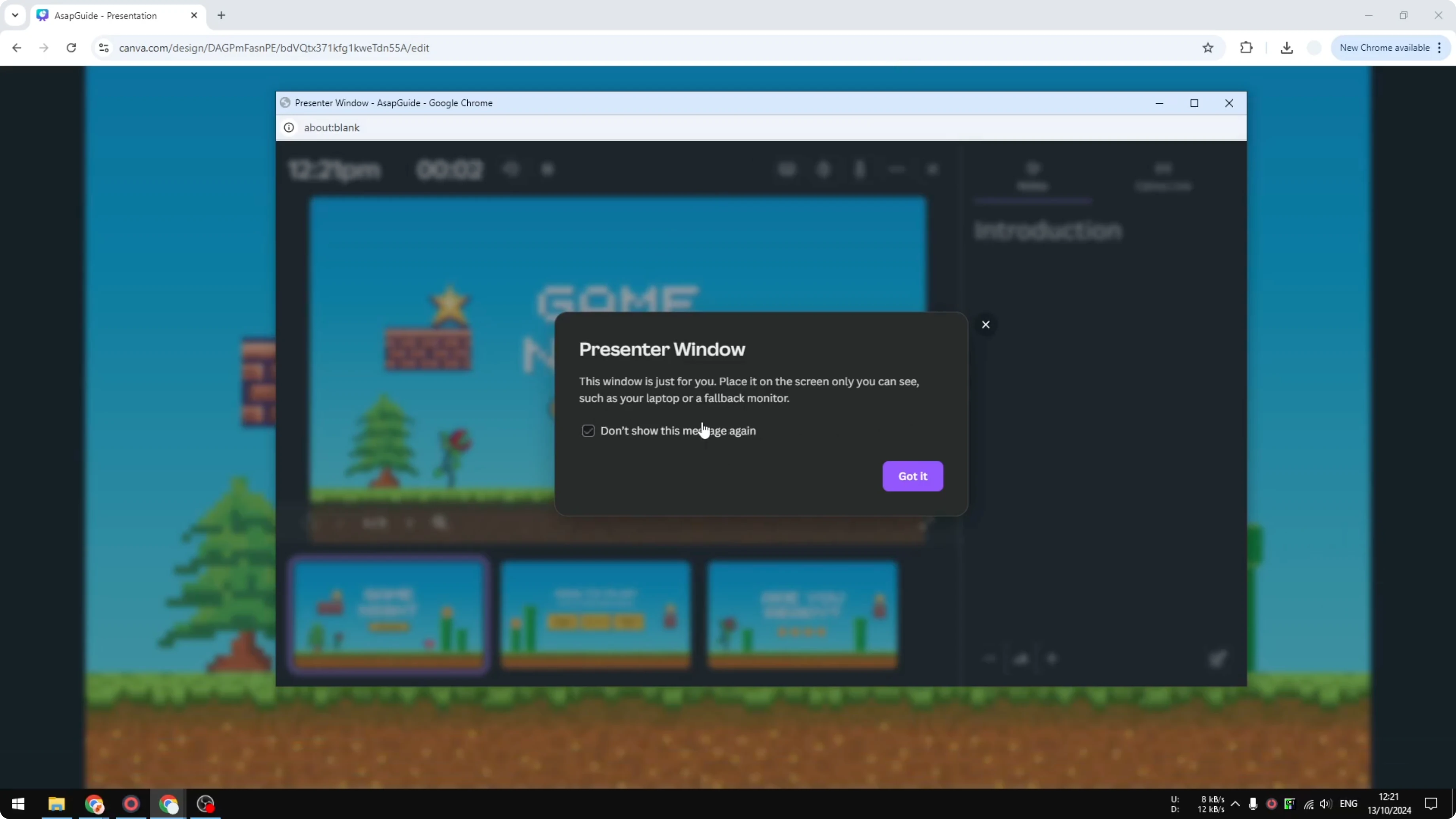 Screenshot from How to Add Presenter Notes in Canva at 88s