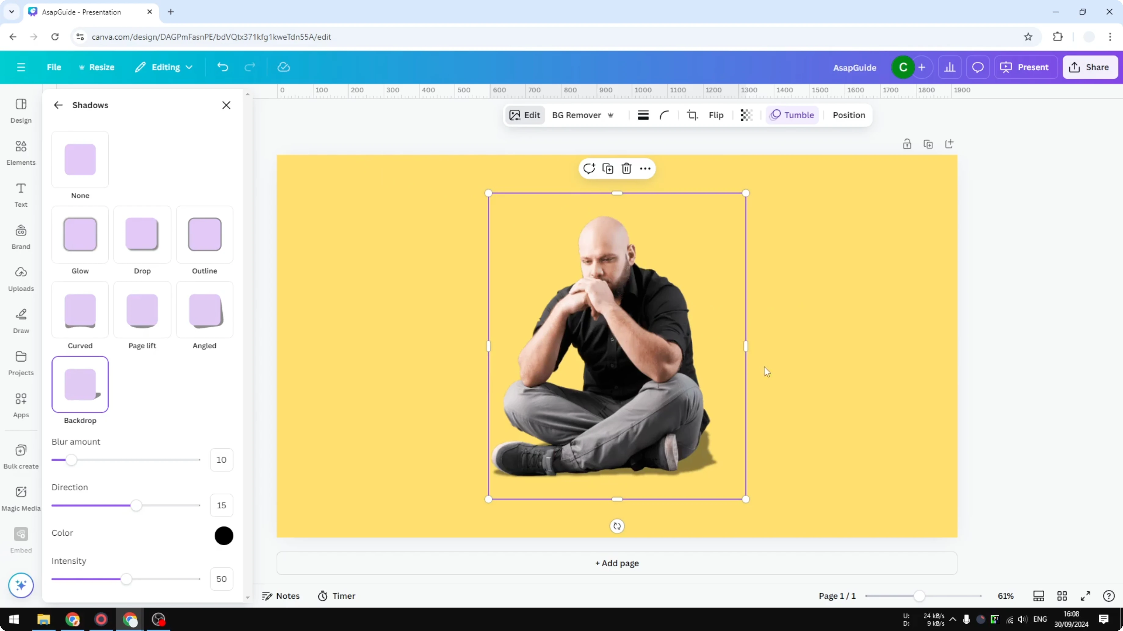 Screenshot from How to Add Realistic Shadow in Canva at 115s