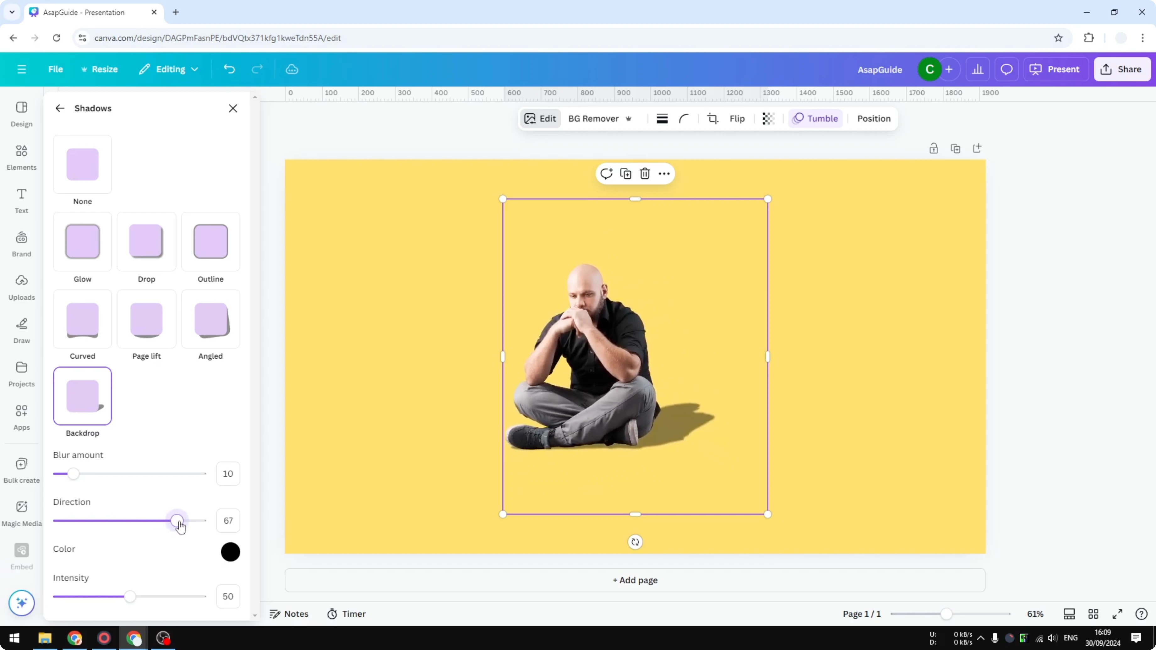 Screenshot from How to Add Realistic Shadow in Canva at 144s