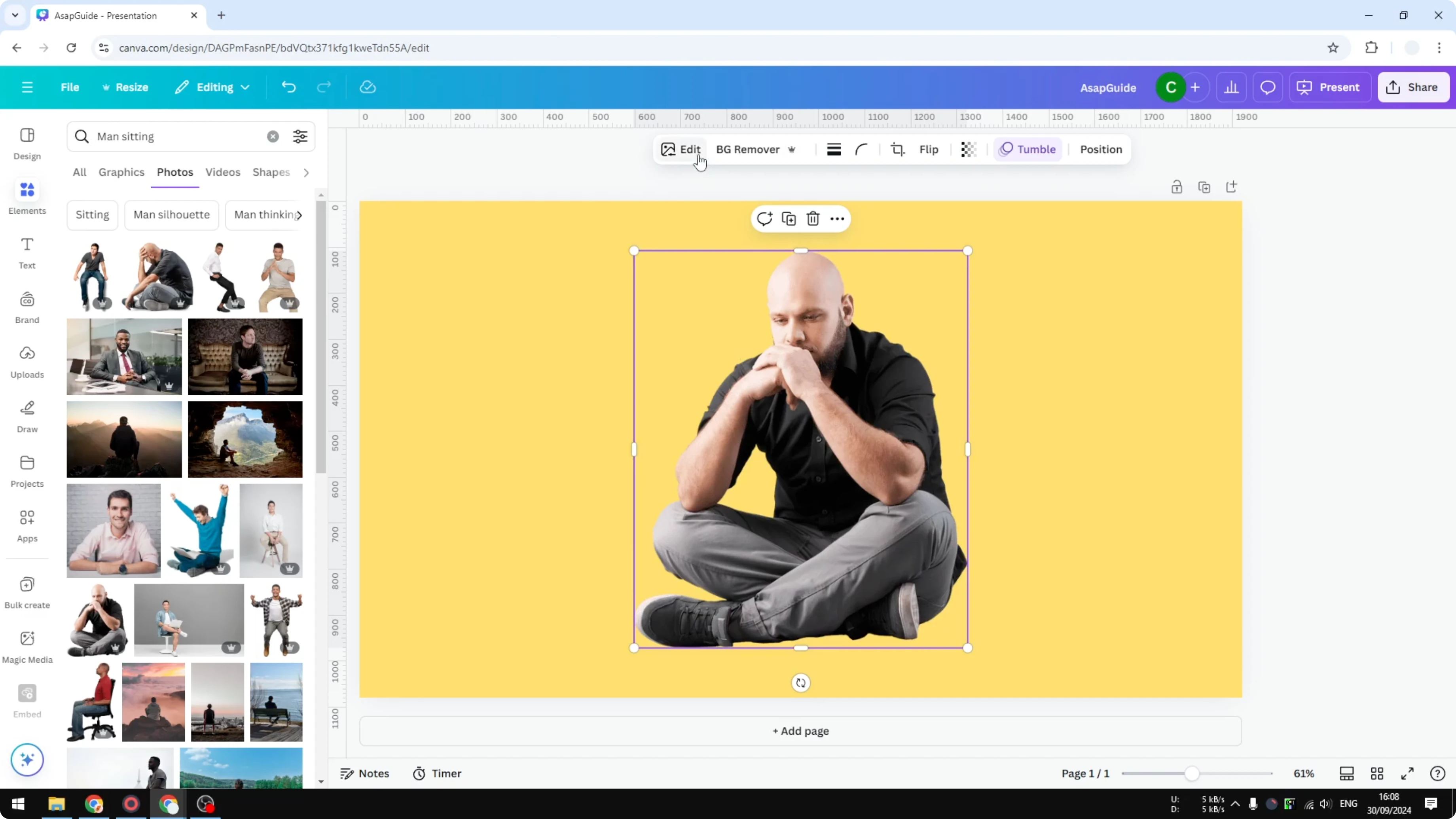Screenshot from How to Add Realistic Shadow in Canva at 80s