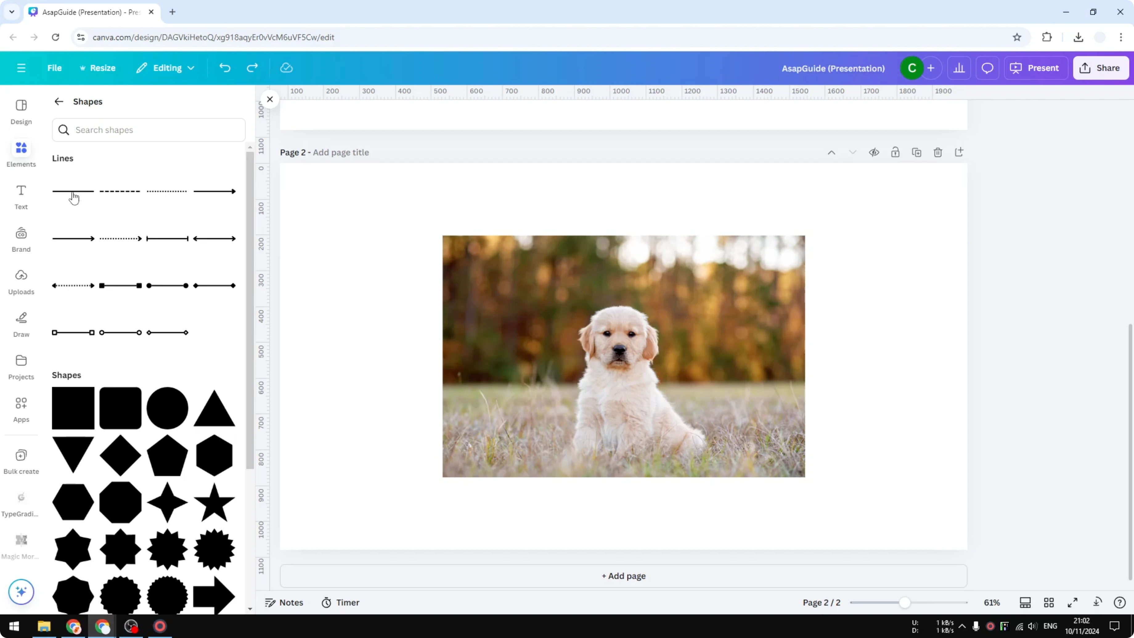 Screenshot from How to Add a Rectangle Frame in Canva Design at 23s