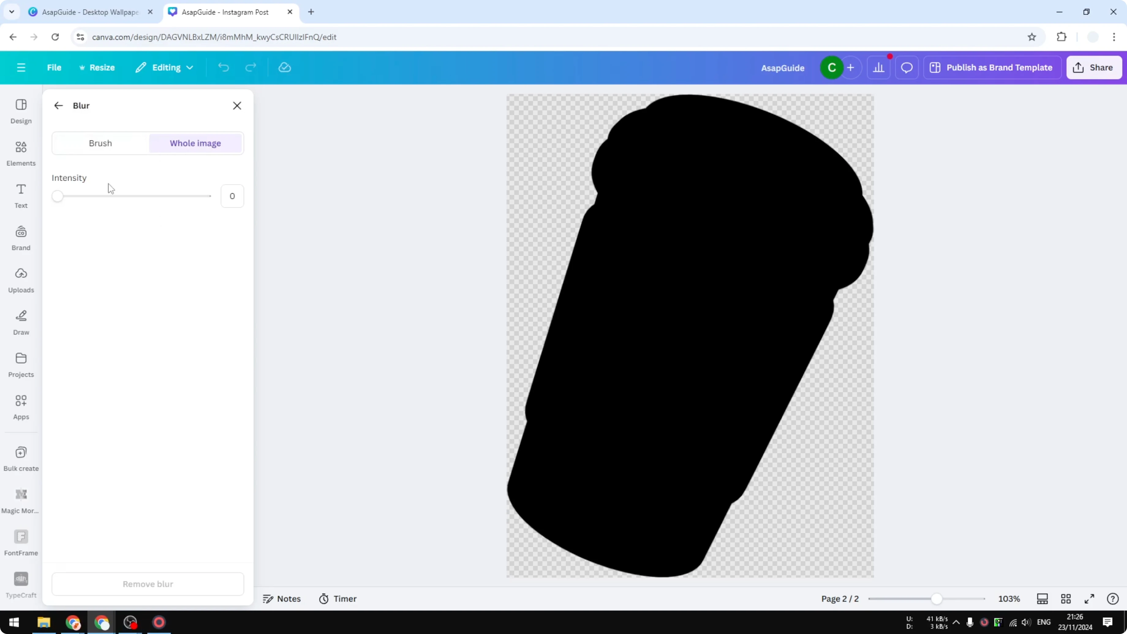 Screenshot from How to Add Shadow to Product Images in Canva at 156s