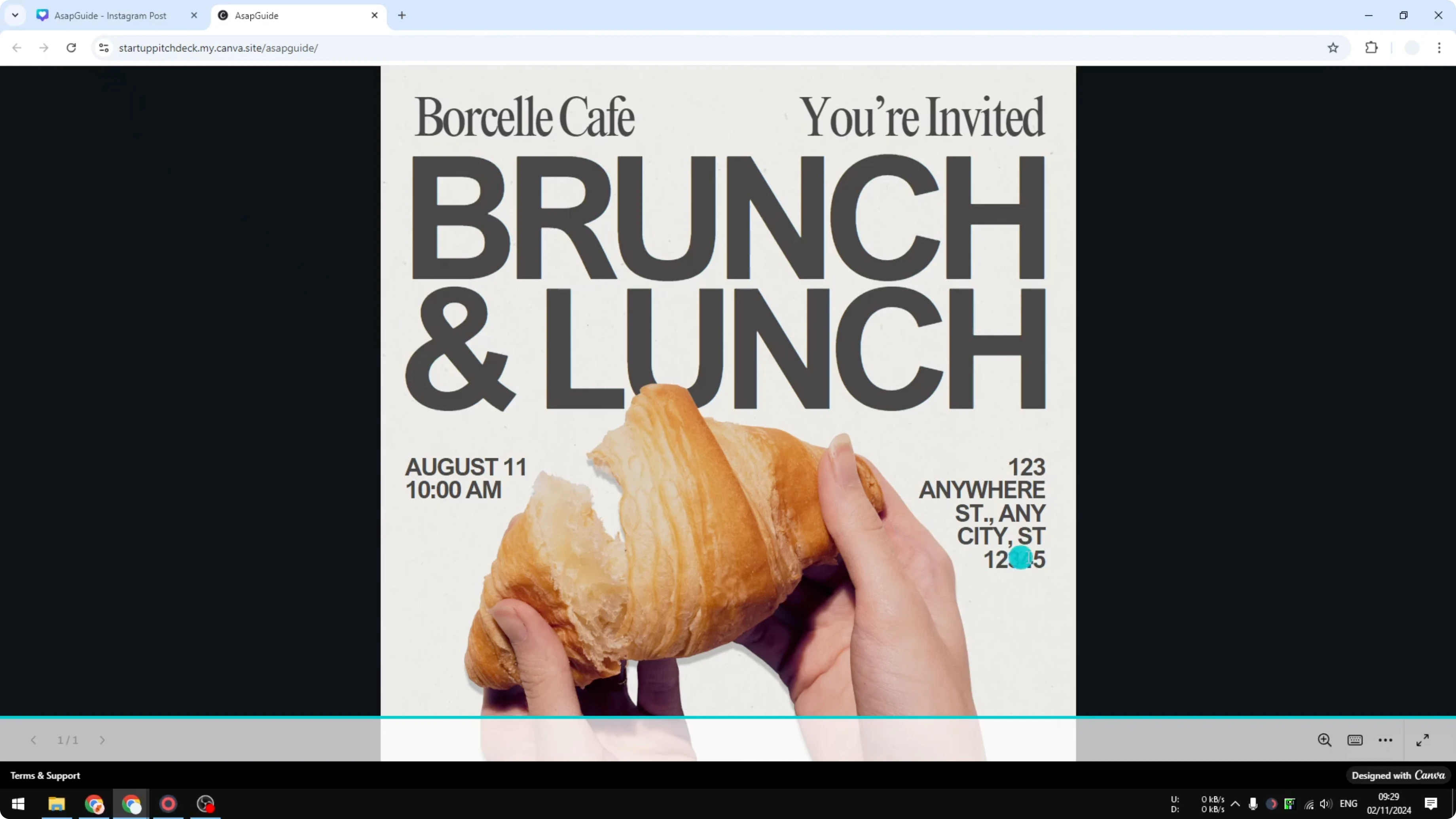 Screenshot from How to Add Site Description to Your Canva Website at 100s