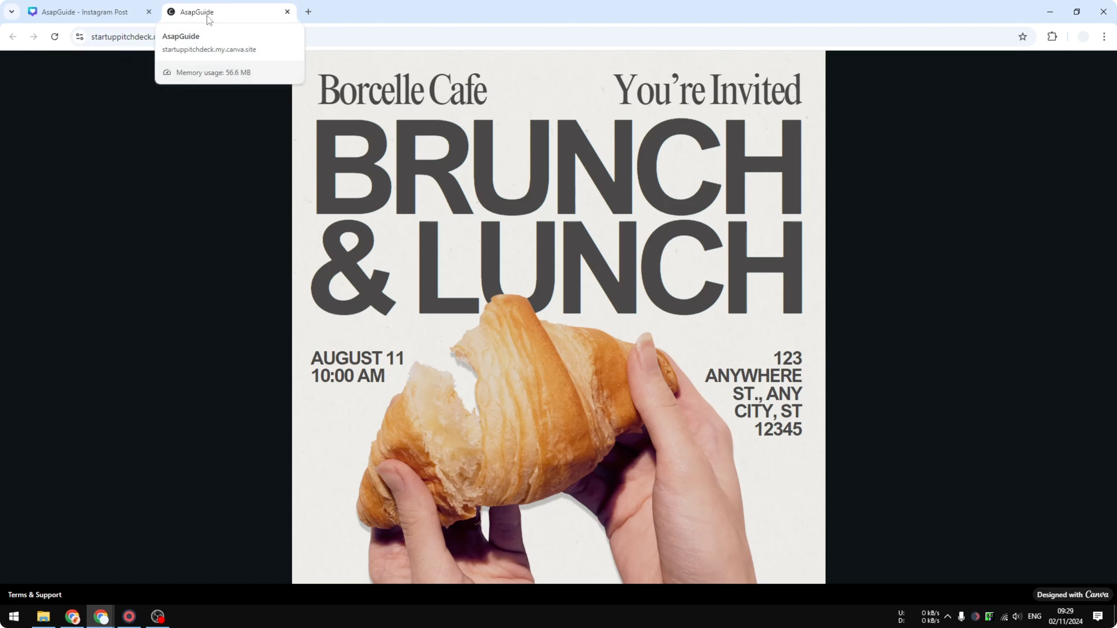 Screenshot from How to Add Site Description to Your Canva Website at 106s