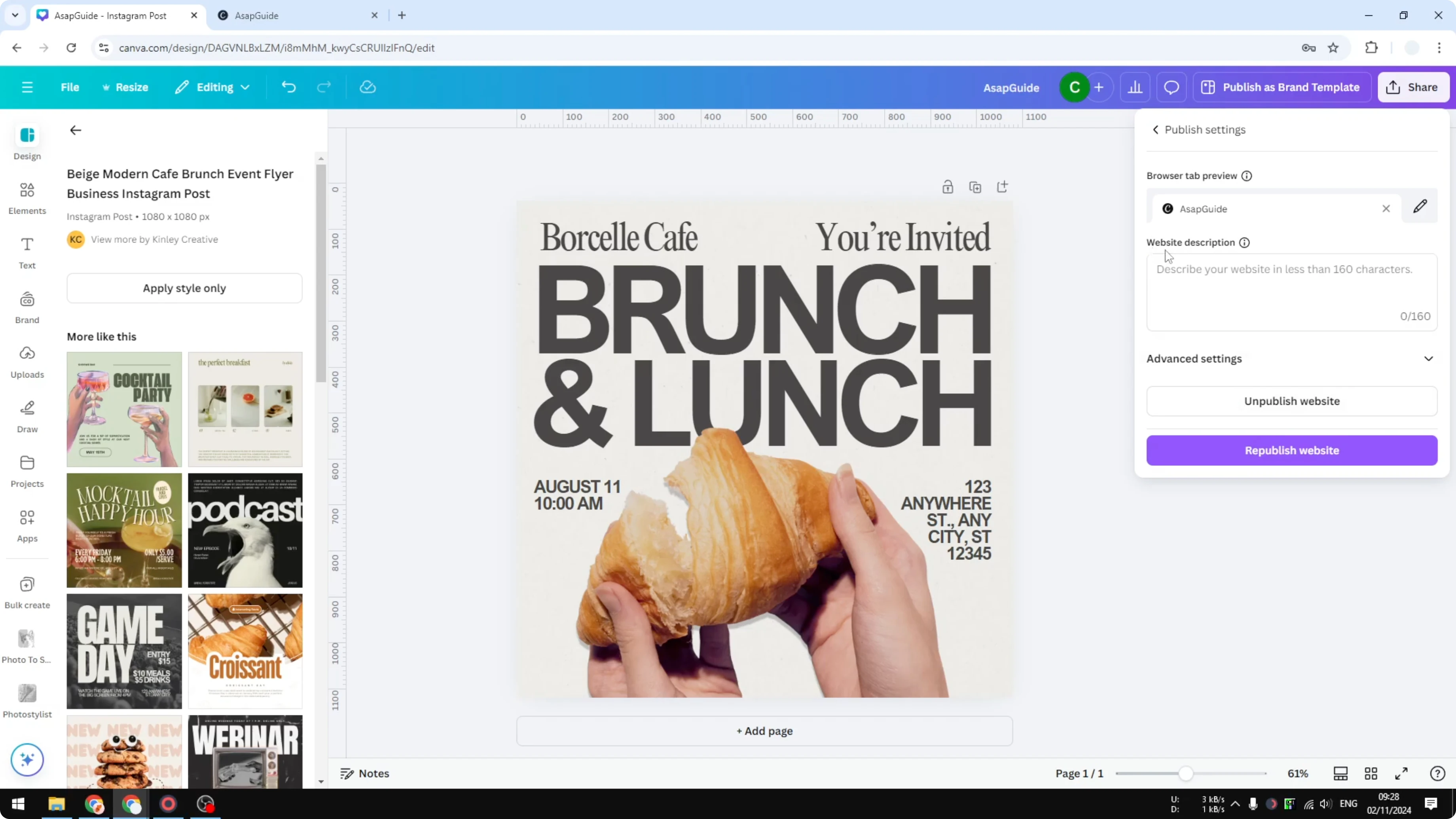 Screenshot from How to Add Site Description to Your Canva Website at 38s