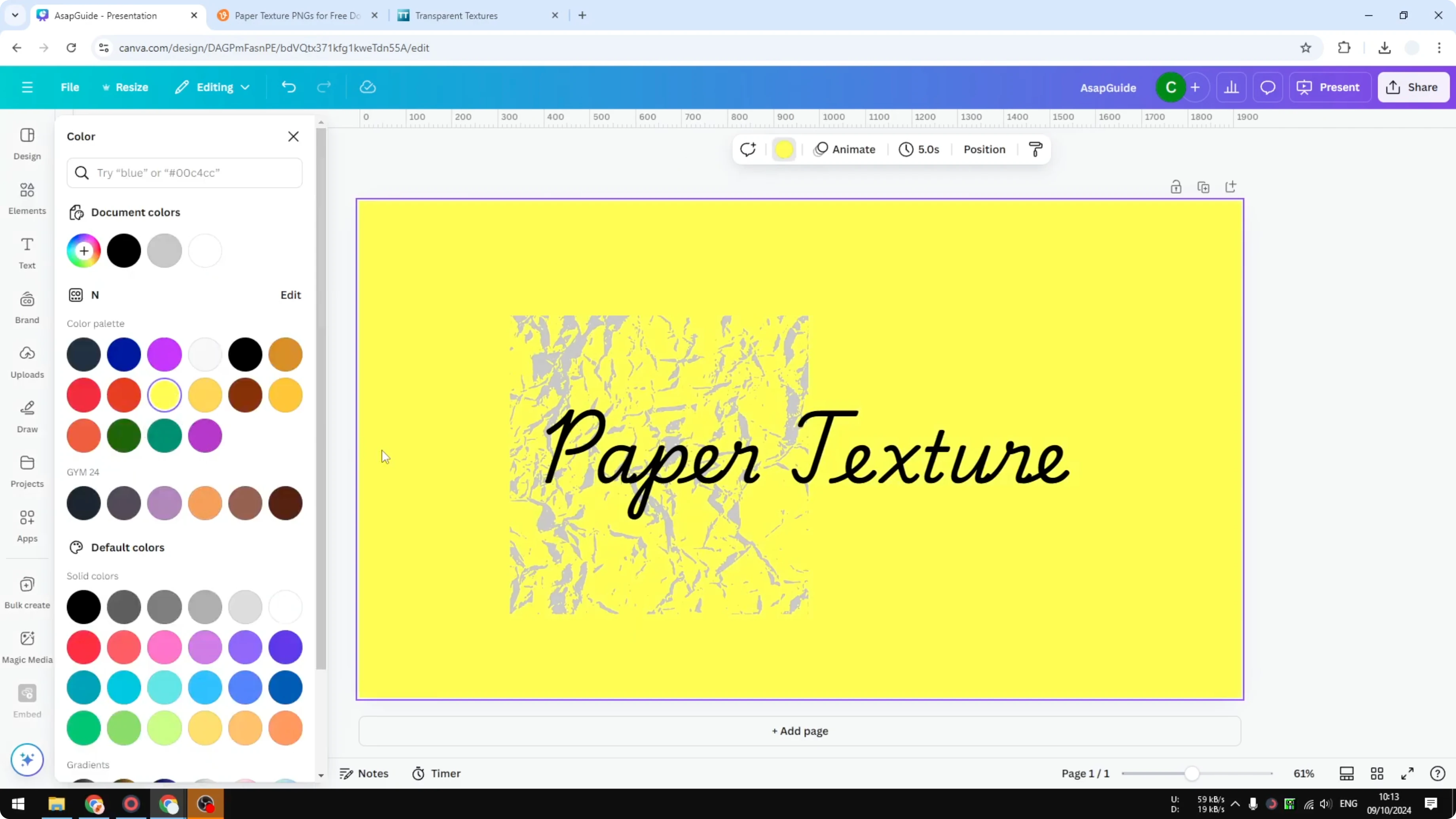 Screenshot from How to Add Texture in Canva at 73s