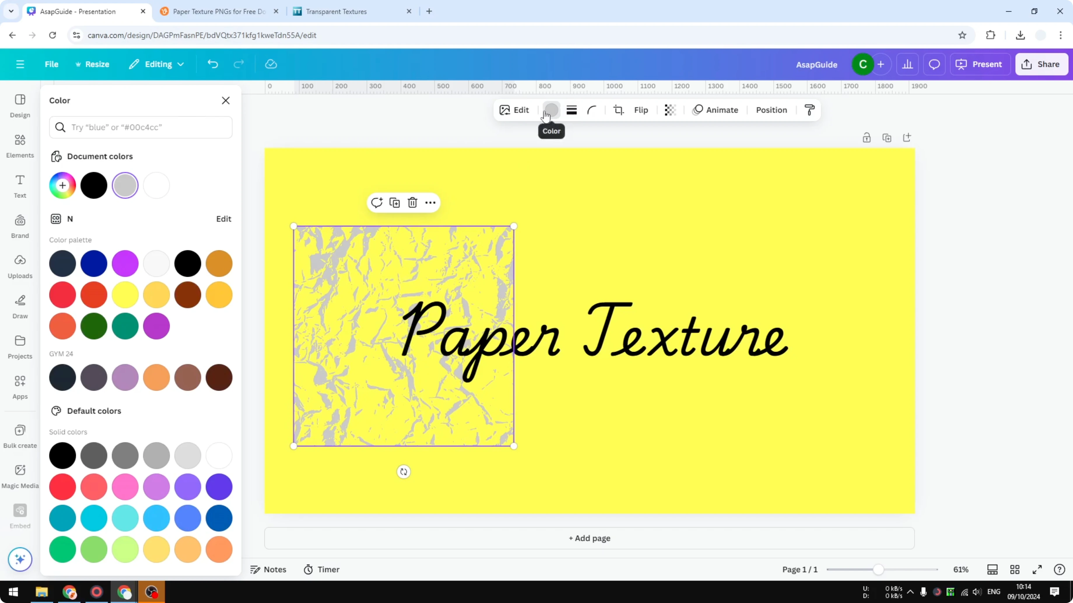 Screenshot from How to Add Texture in Canva at 80s
