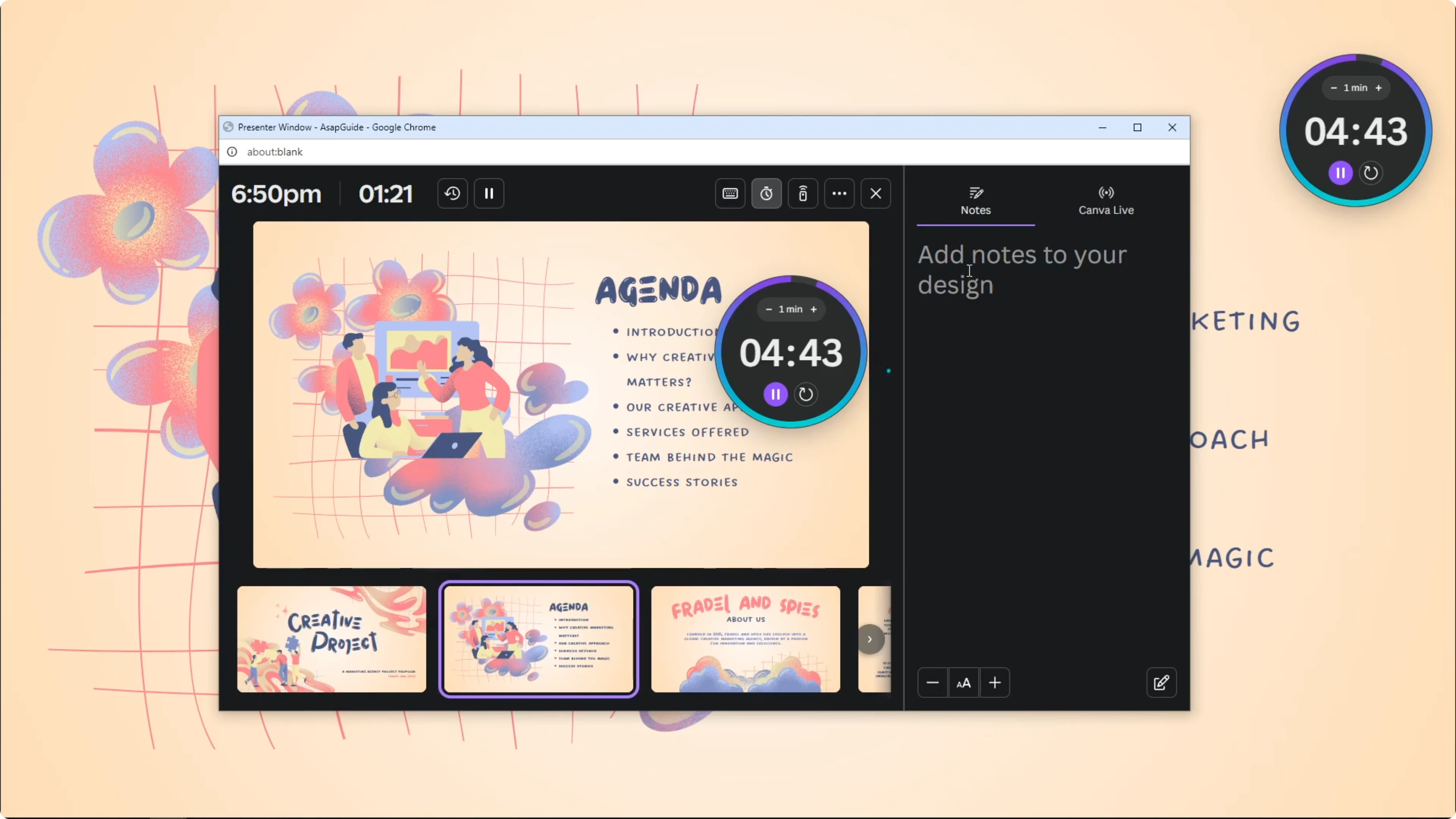 Screenshot from How to Add Timer to Canva Presentation at 145s