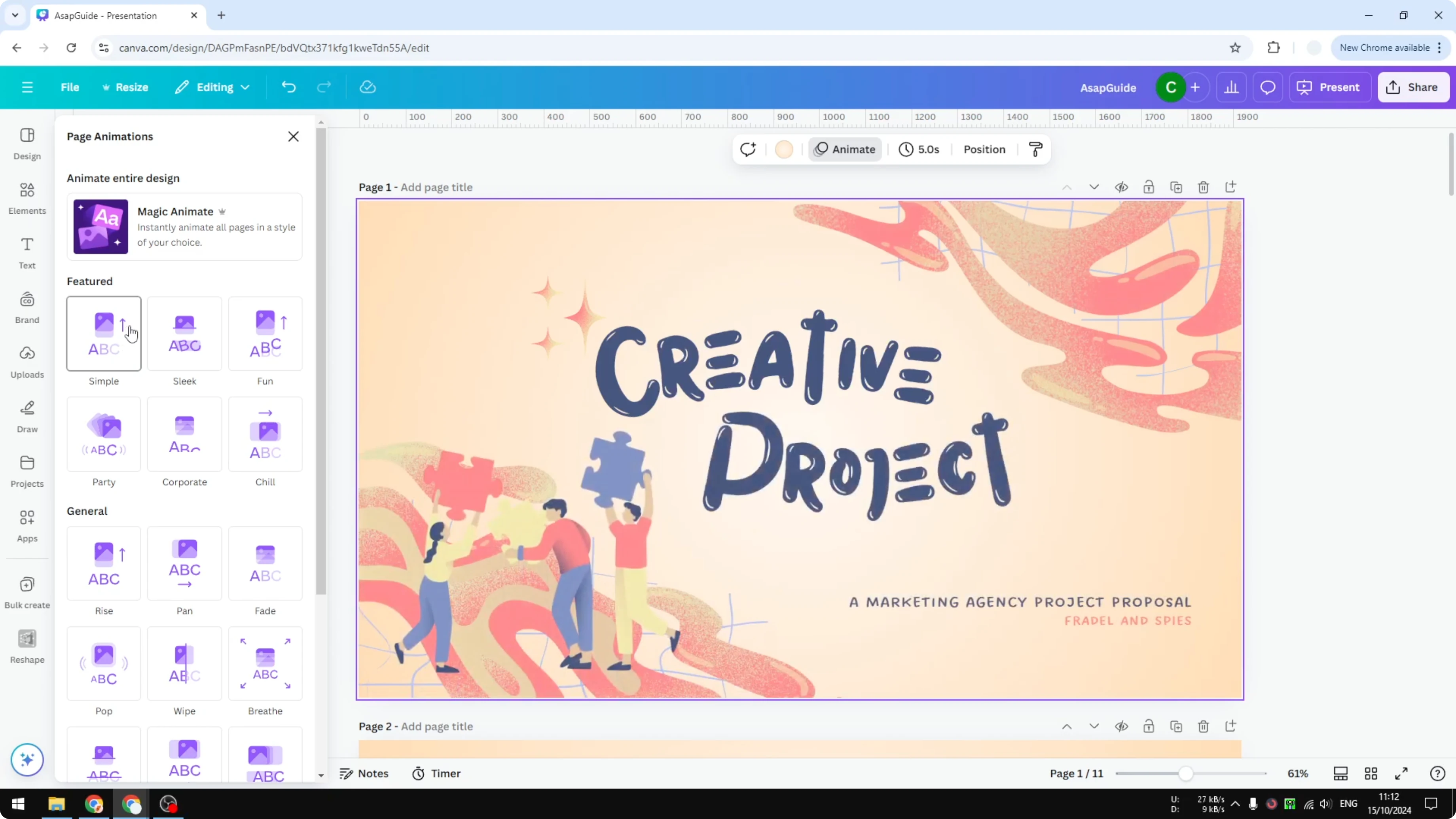 Screenshot from How to Add Transition in Canva Presentation at 59s
