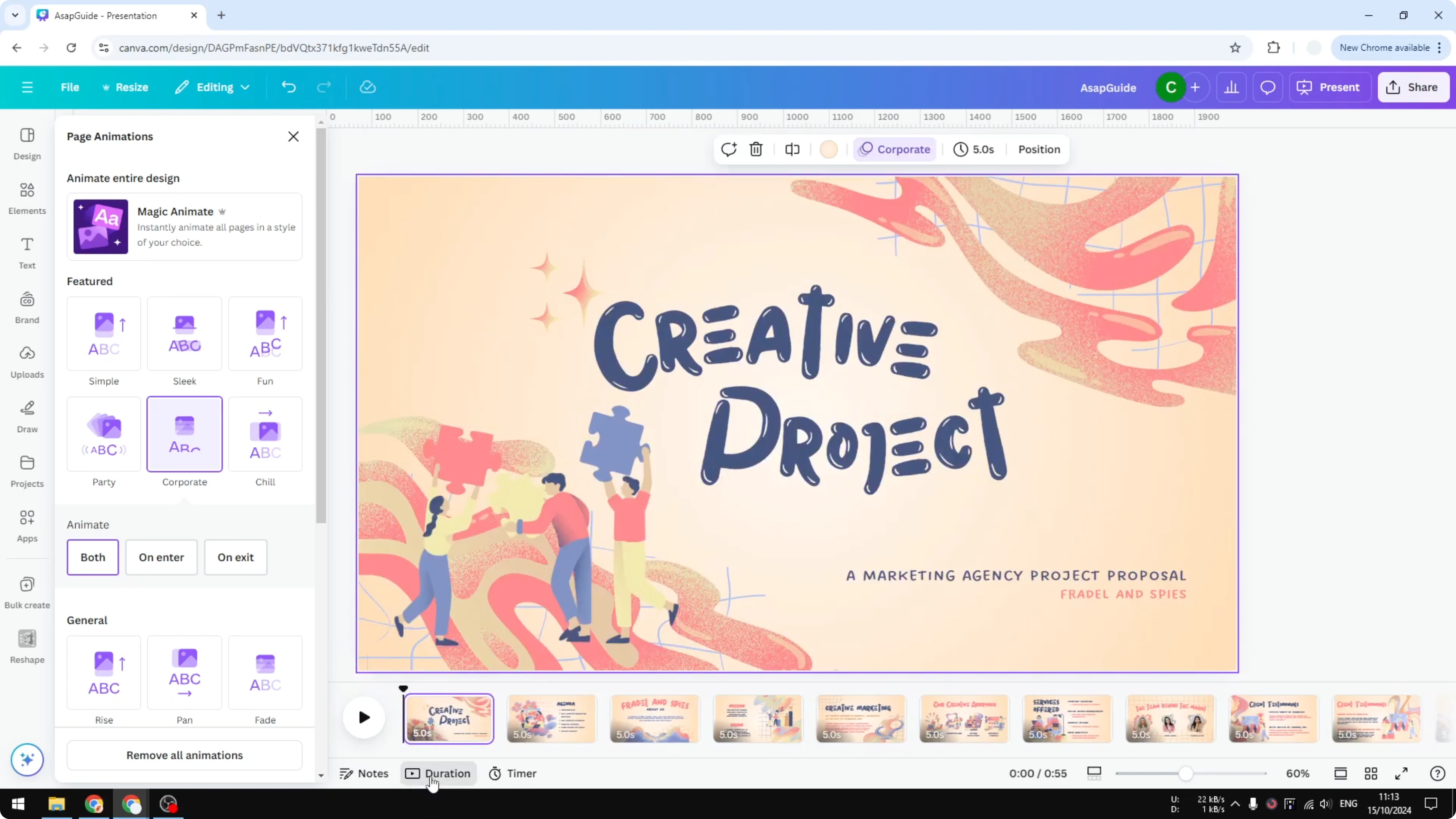 Screenshot from How to Add Transition in Canva Presentation at 94s