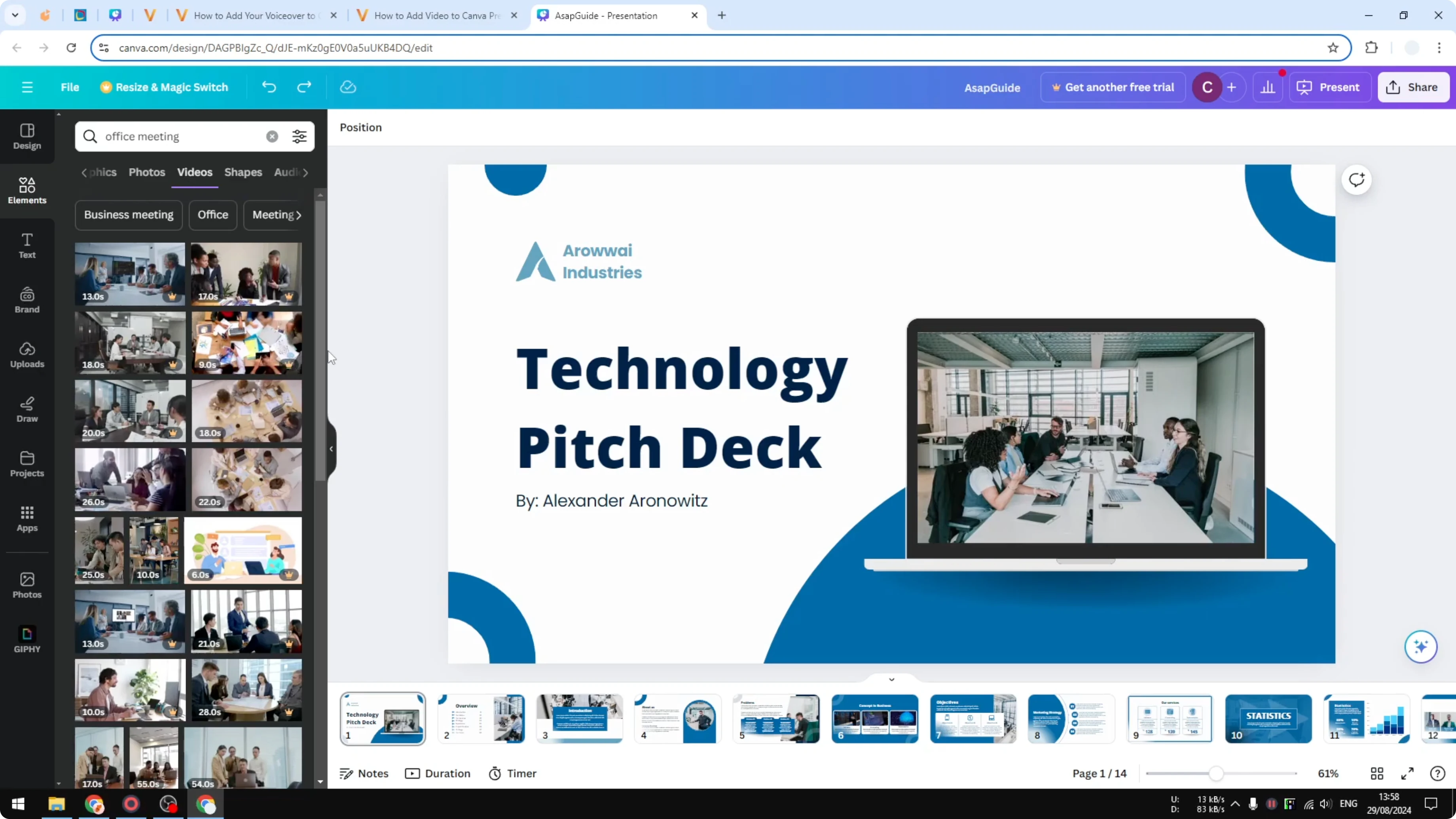 Screenshot from How to Add Video to Canva Presentation at 72s