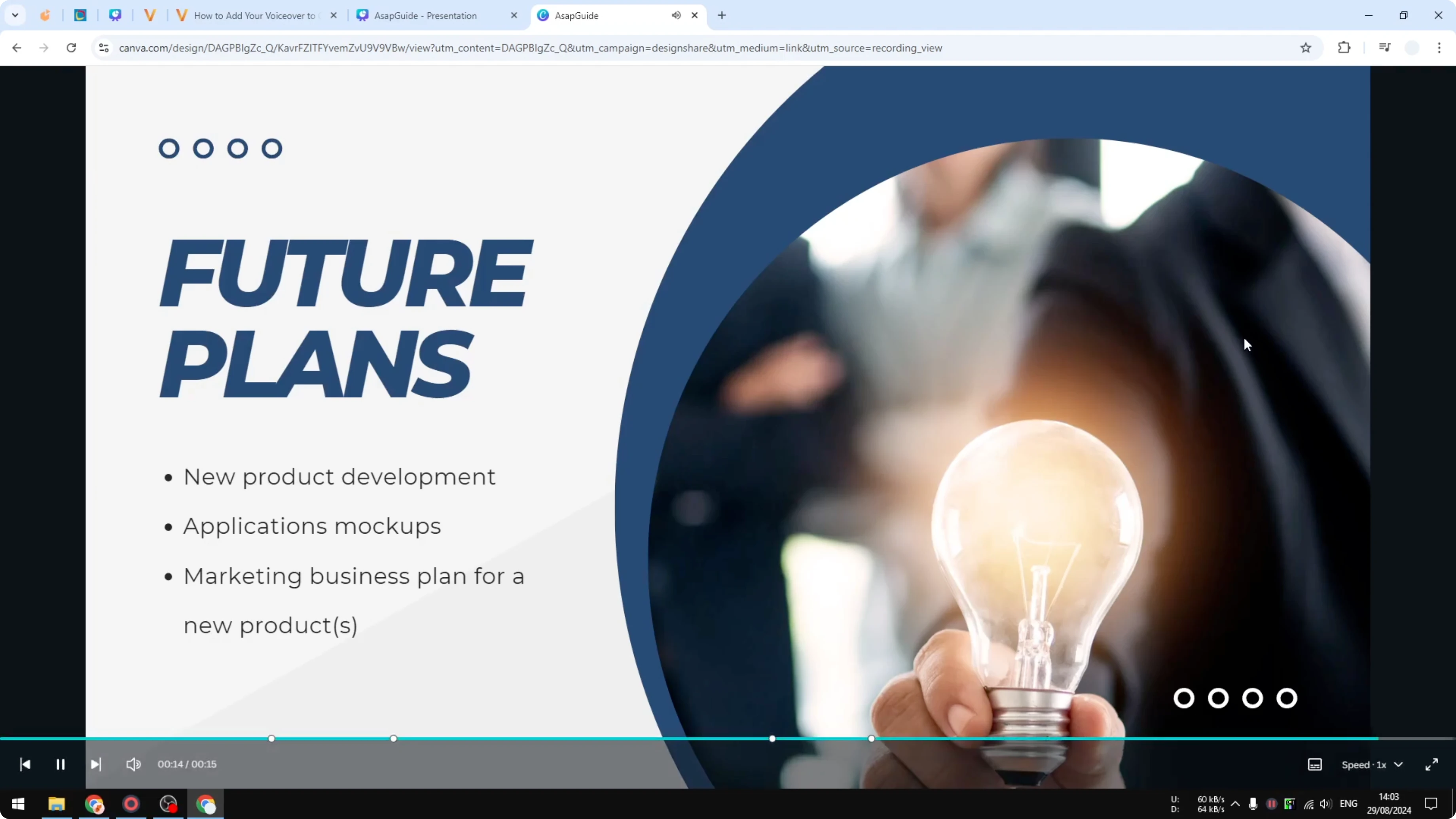 Screenshot from How to Add Your Voiceover to Canva Presentation at 155s