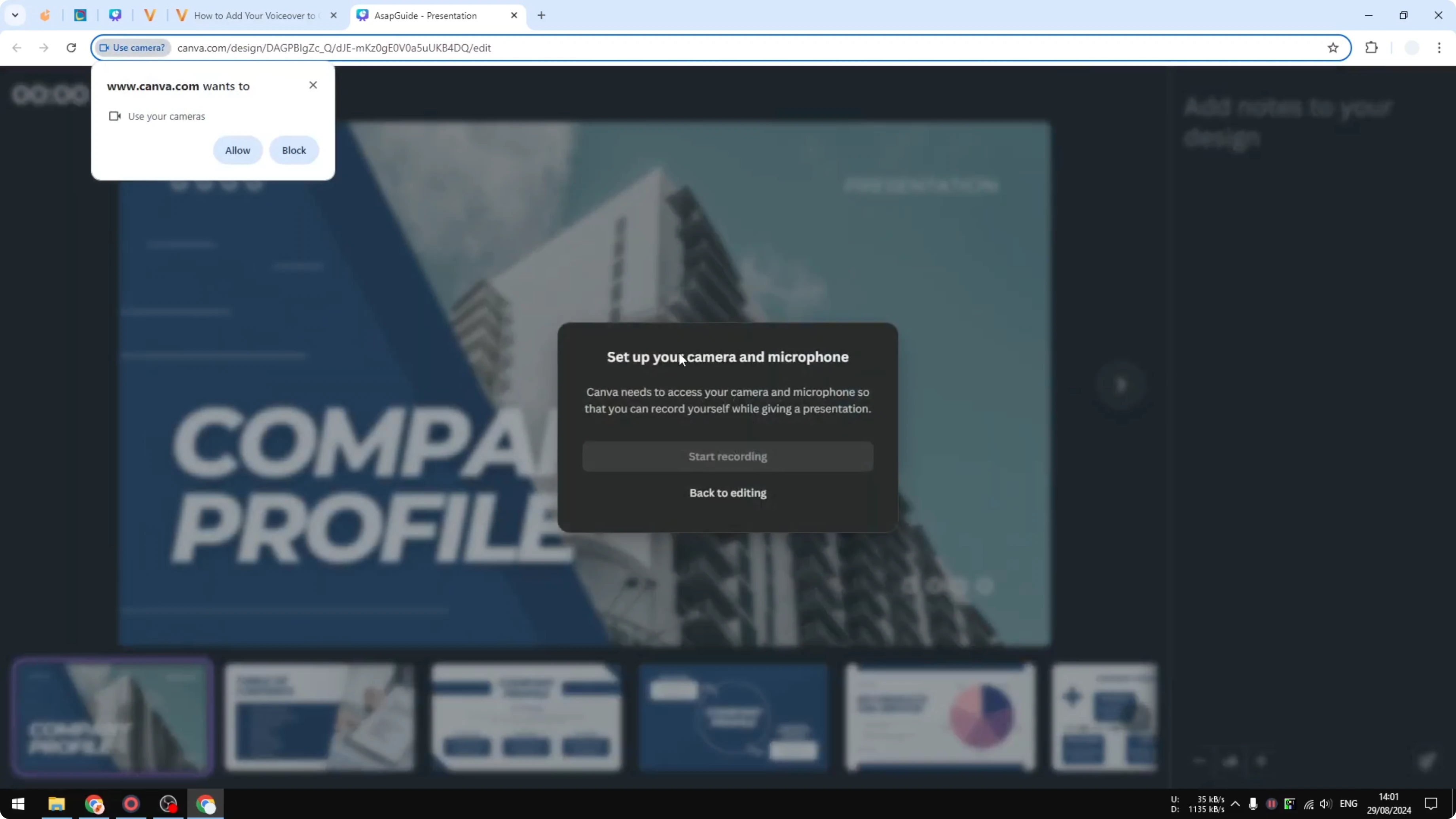 Screenshot from How to Add Your Voiceover to Canva Presentation at 53s