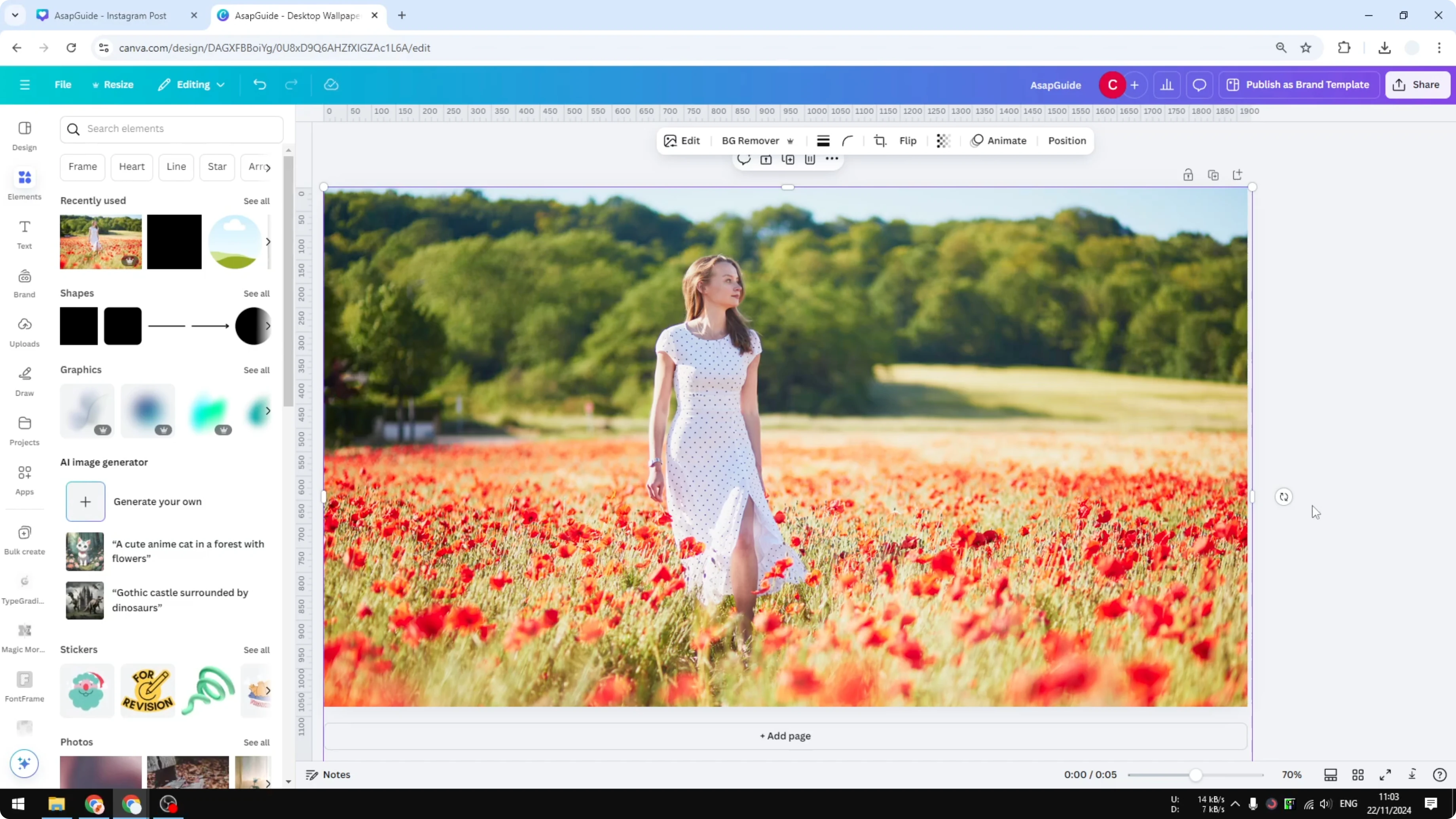 Screenshot from How to Add a Watercolor Effect Effect in Canva at 29s