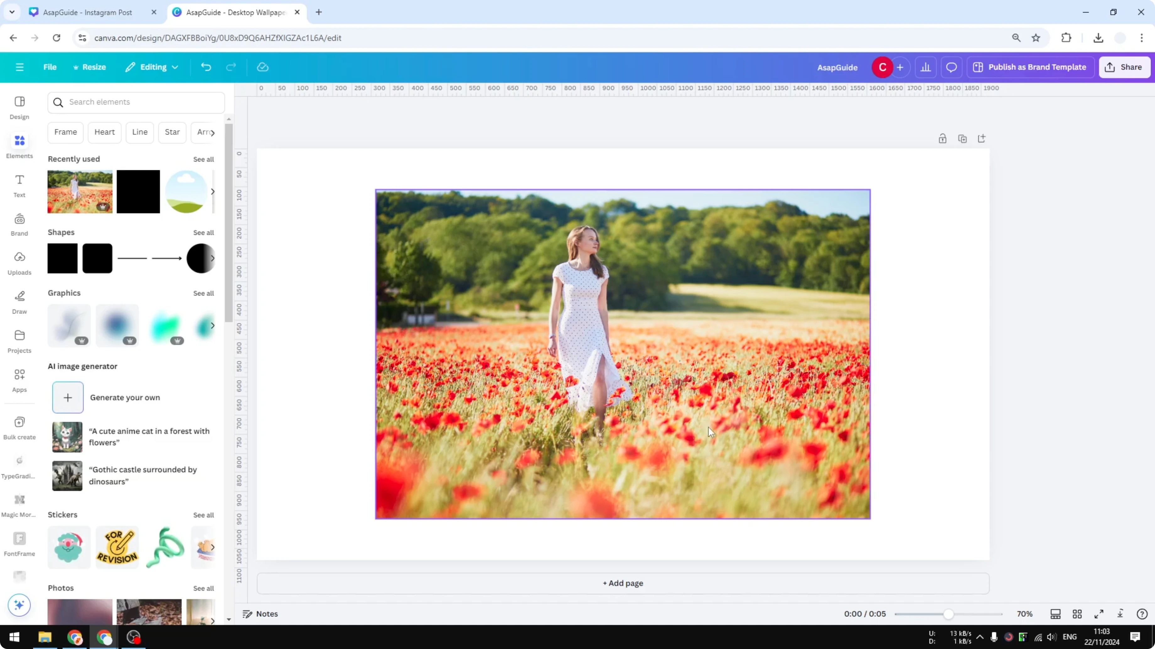Screenshot from How to Add a Watercolor Effect Effect in Canva at 4s