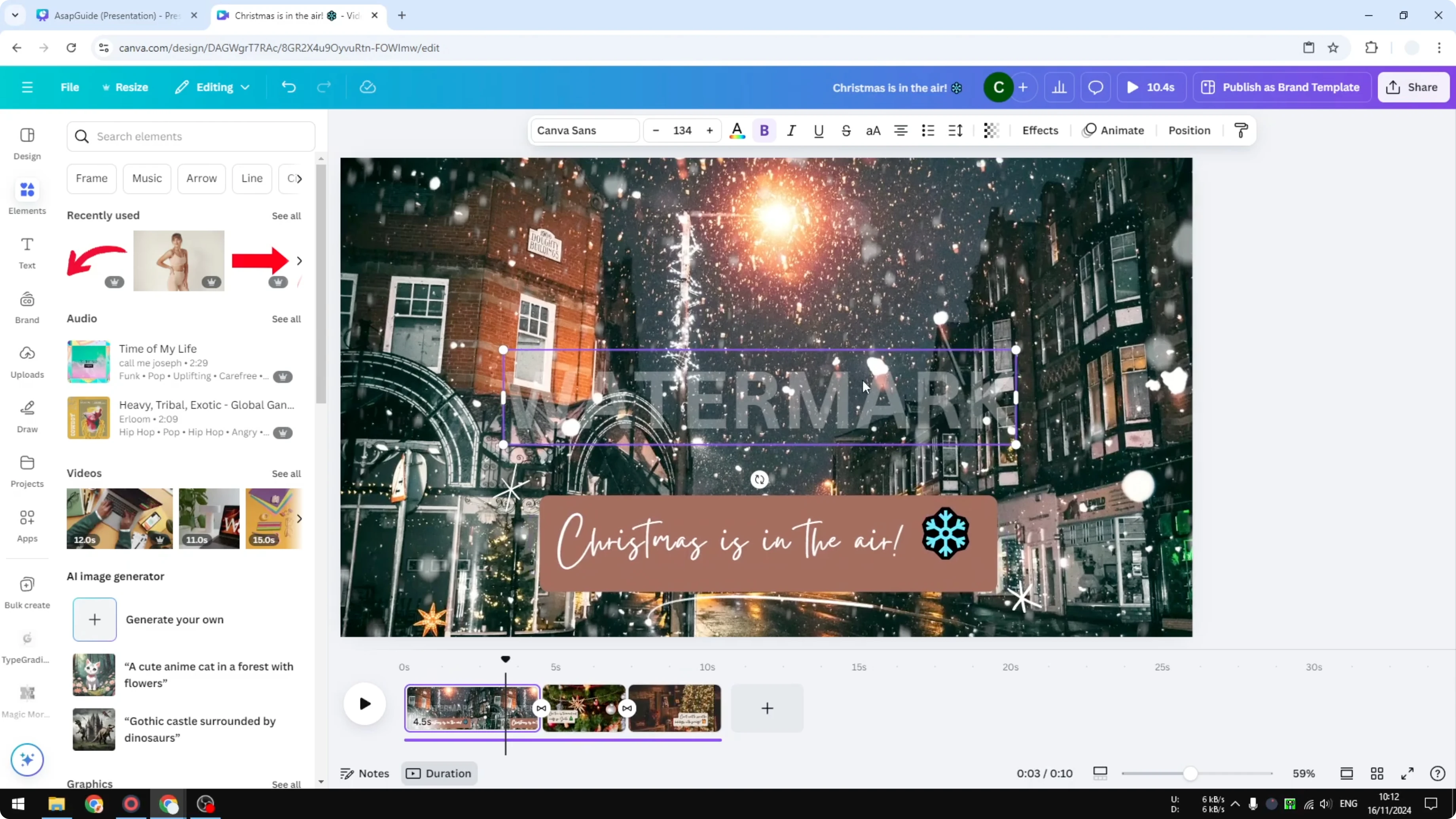 Screenshot from How to Add Watermark to Canva Video at 139s