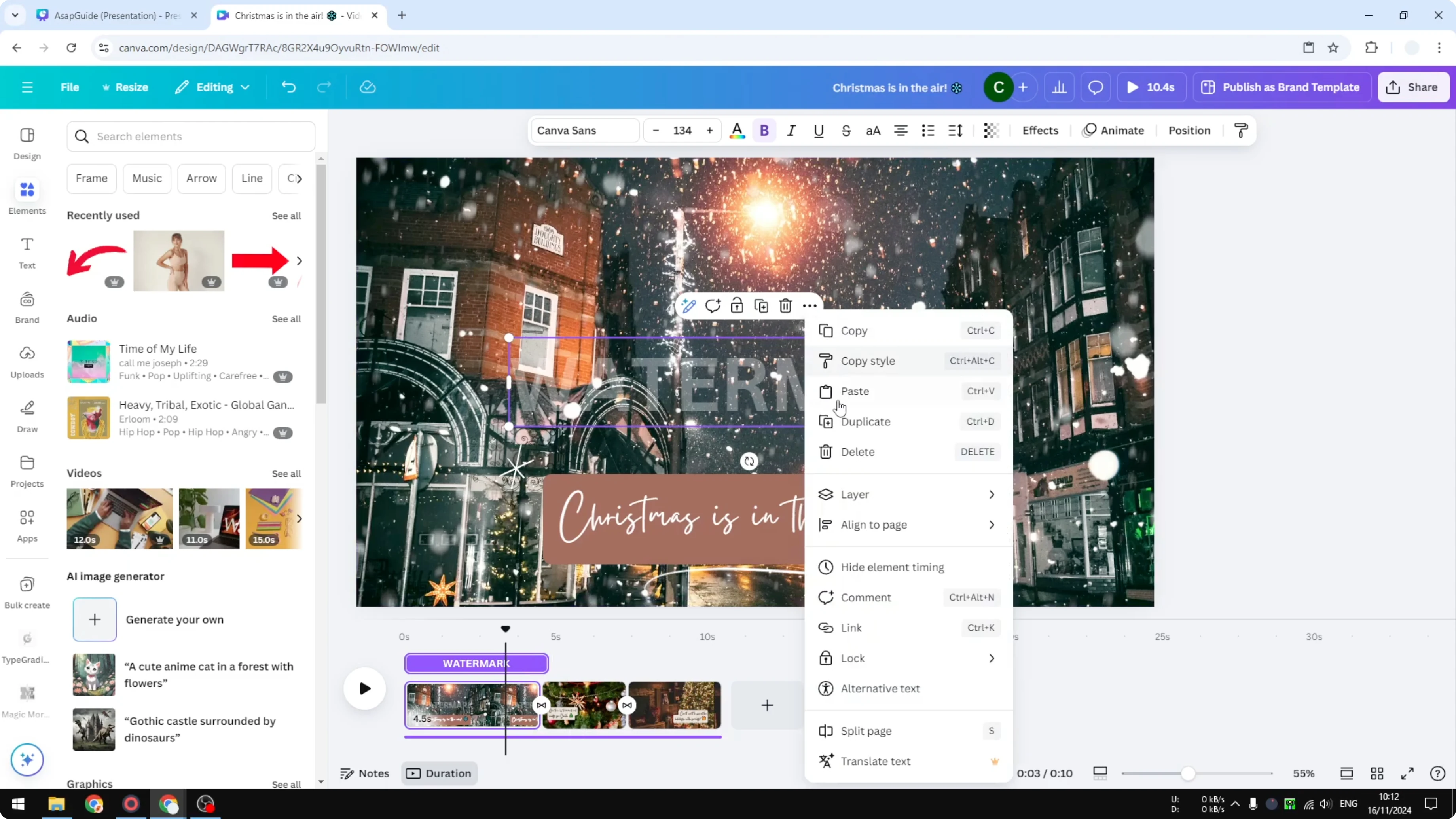 Screenshot from How to Add Watermark to Canva Video at 160s