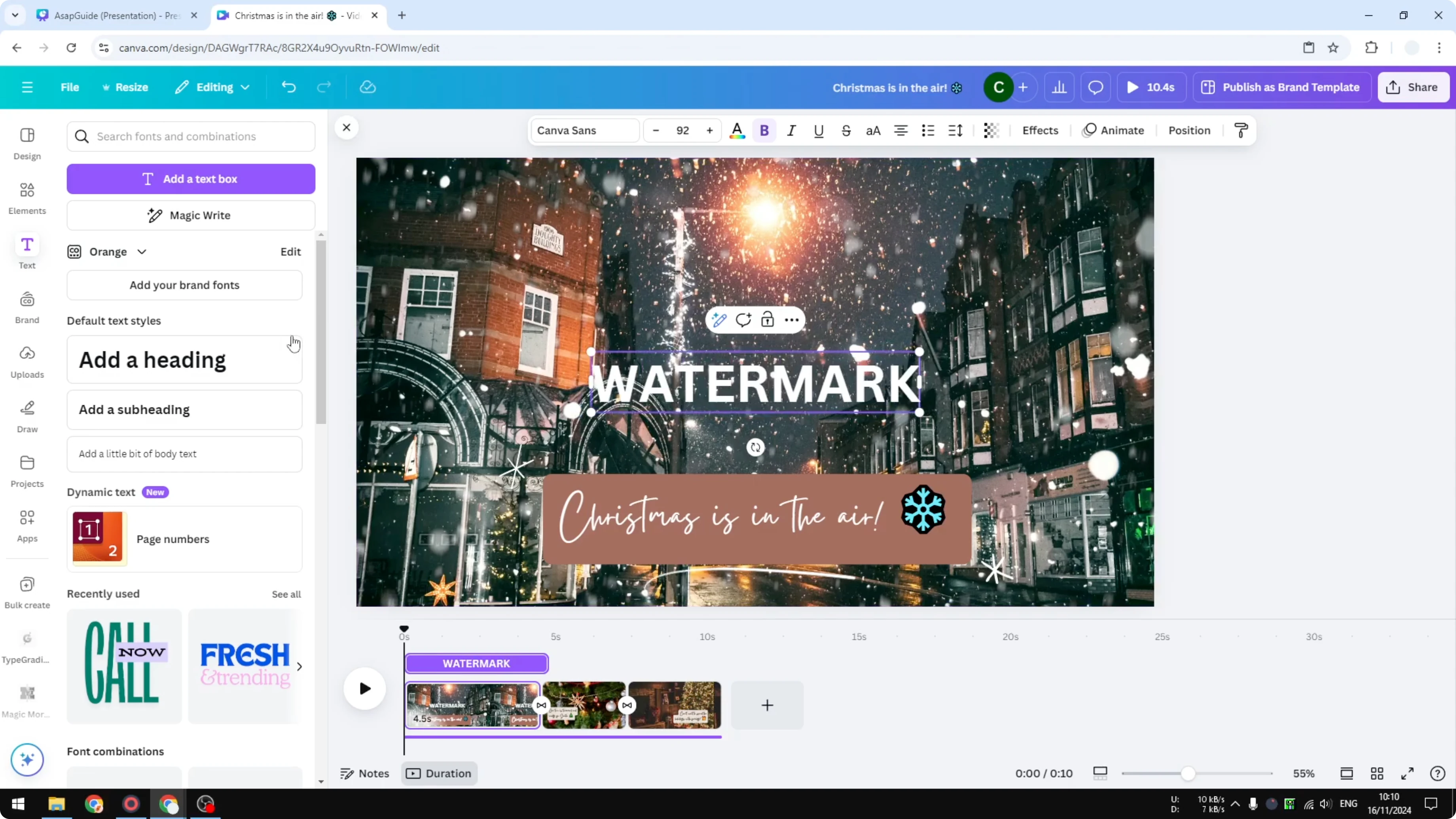 Screenshot from How to Add Watermark to Canva Video at 56s