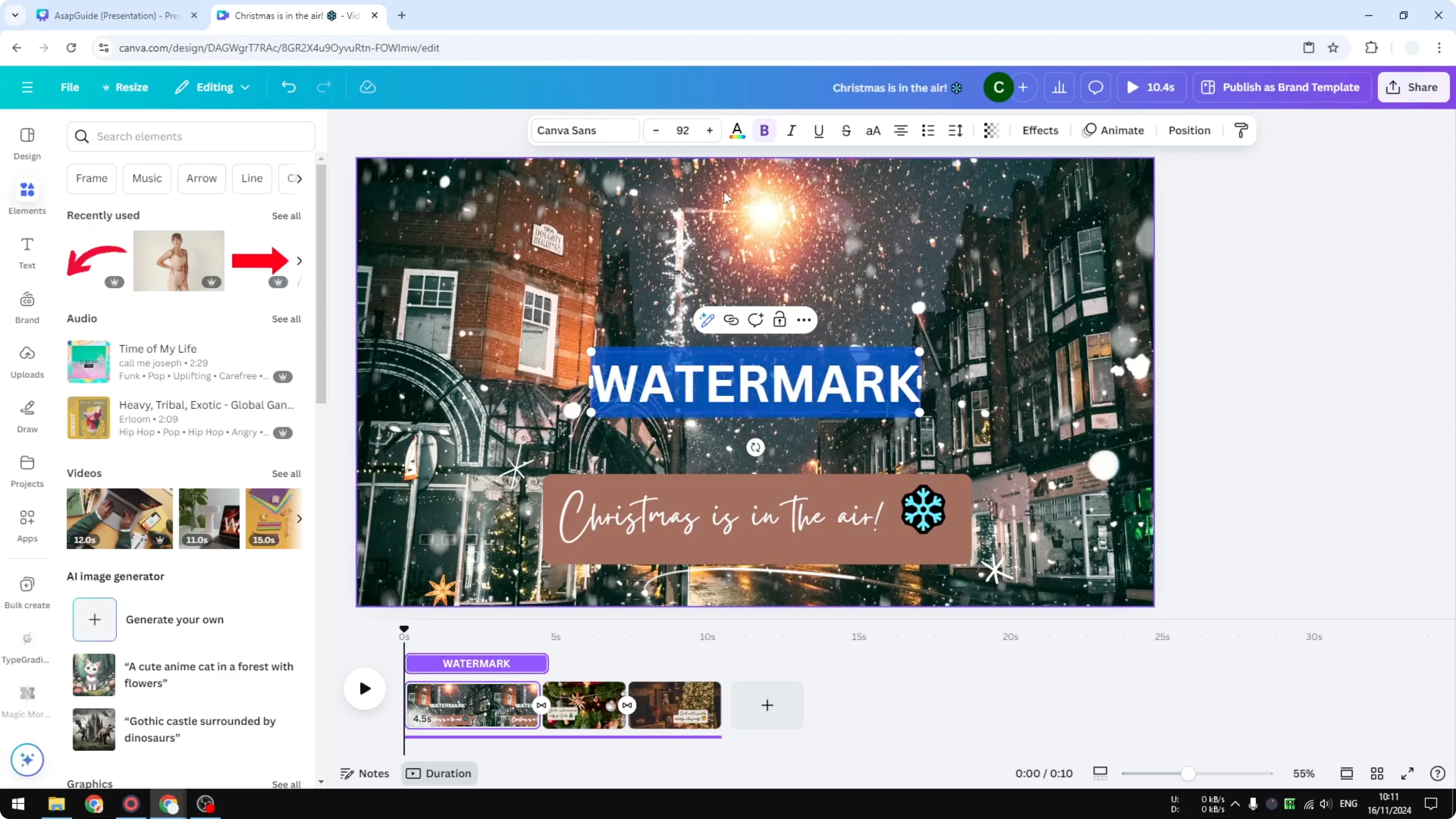 Screenshot from How to Add Watermark to Canva Video at 72s