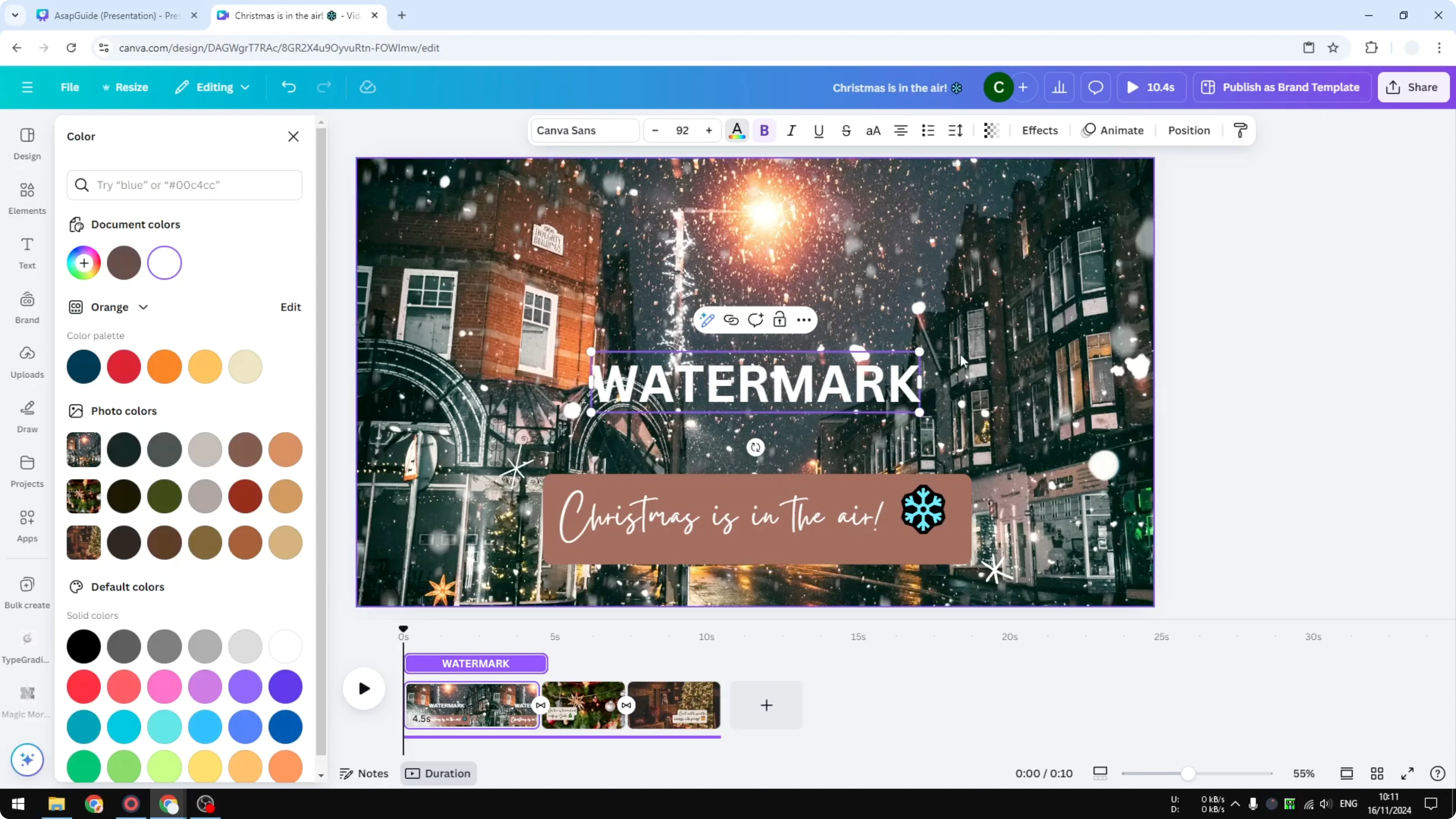 Screenshot from How to Add Watermark to Canva Video at 85s