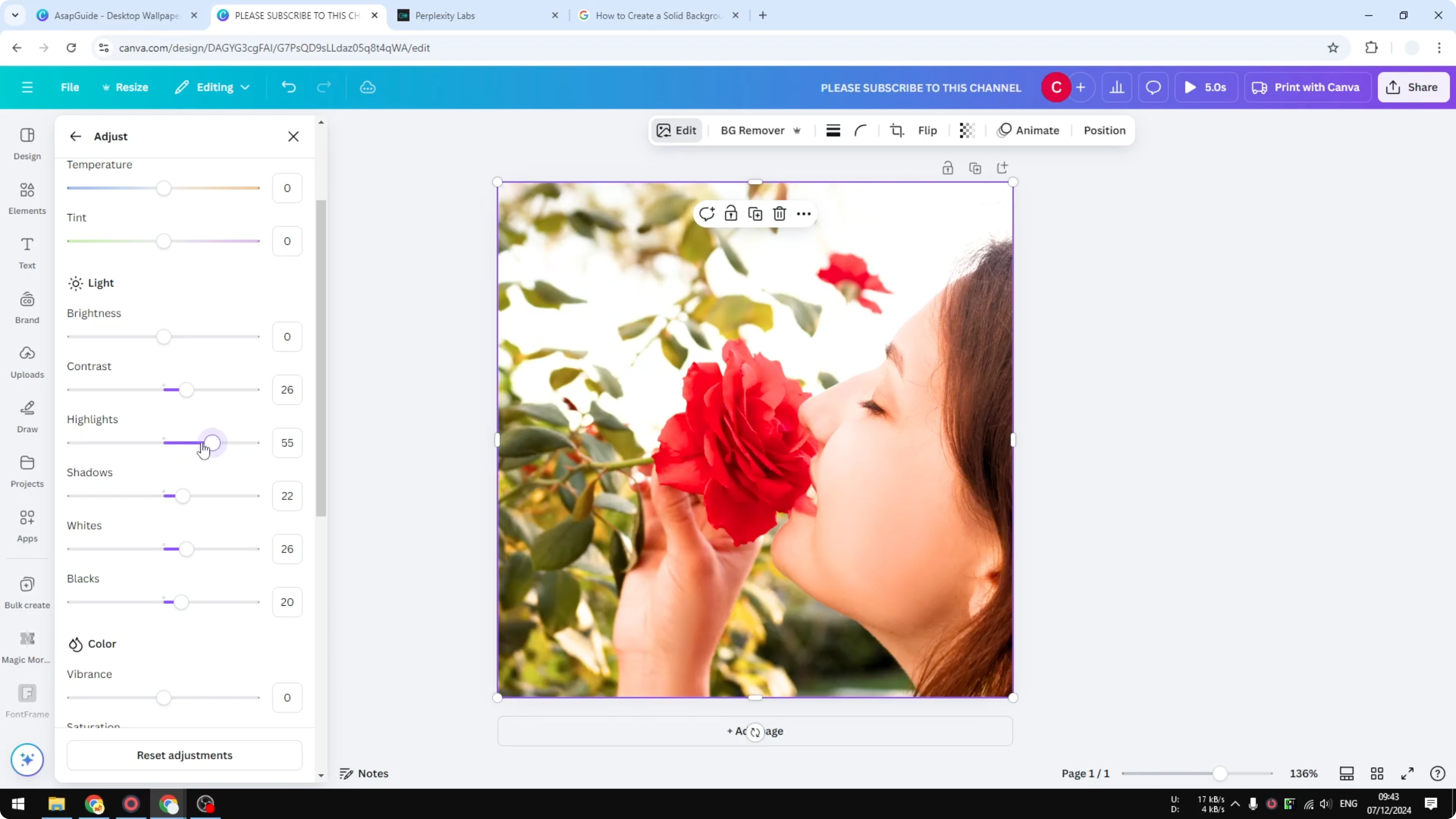 Screenshot from How to Adjust Color of Canva Images at 129s
