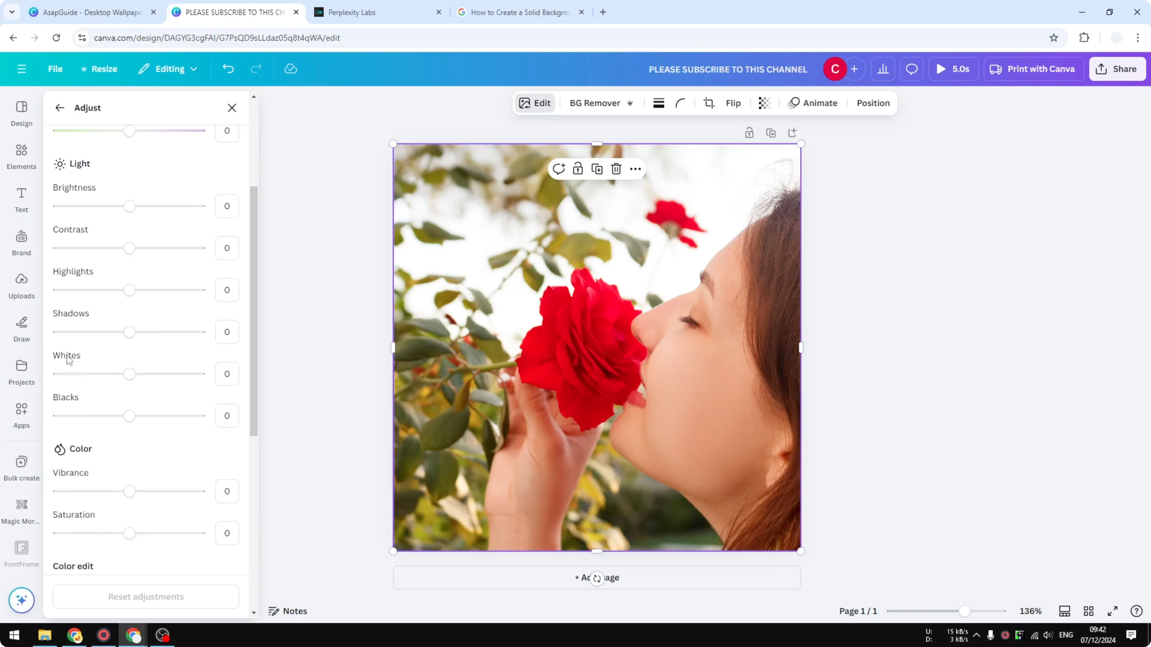 Screenshot from How to Adjust Color of Canva Images at 33s