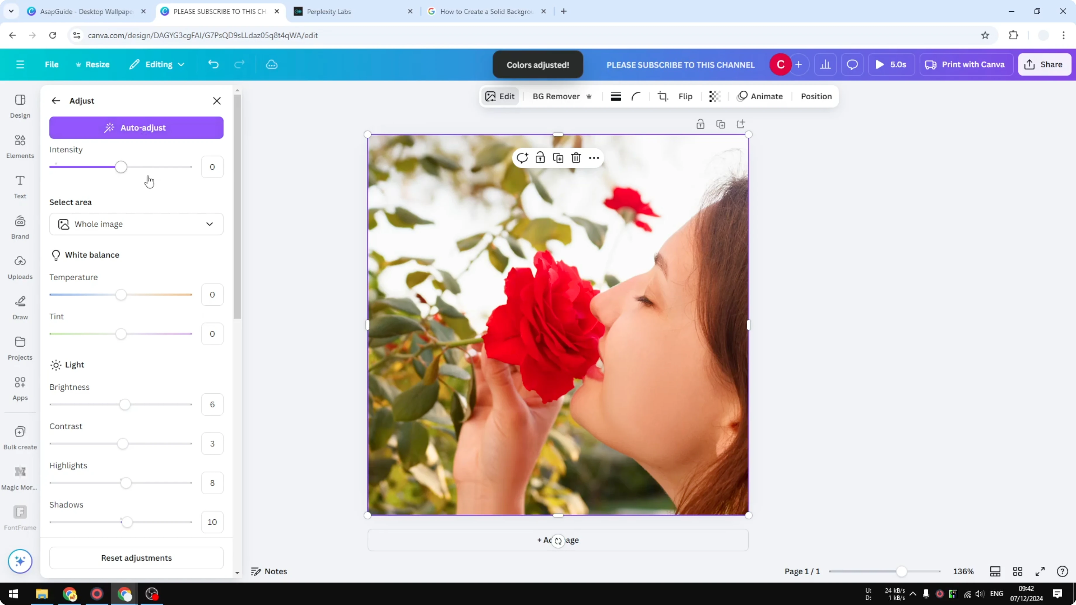 Screenshot from How to Adjust Color of Canva Images at 47s