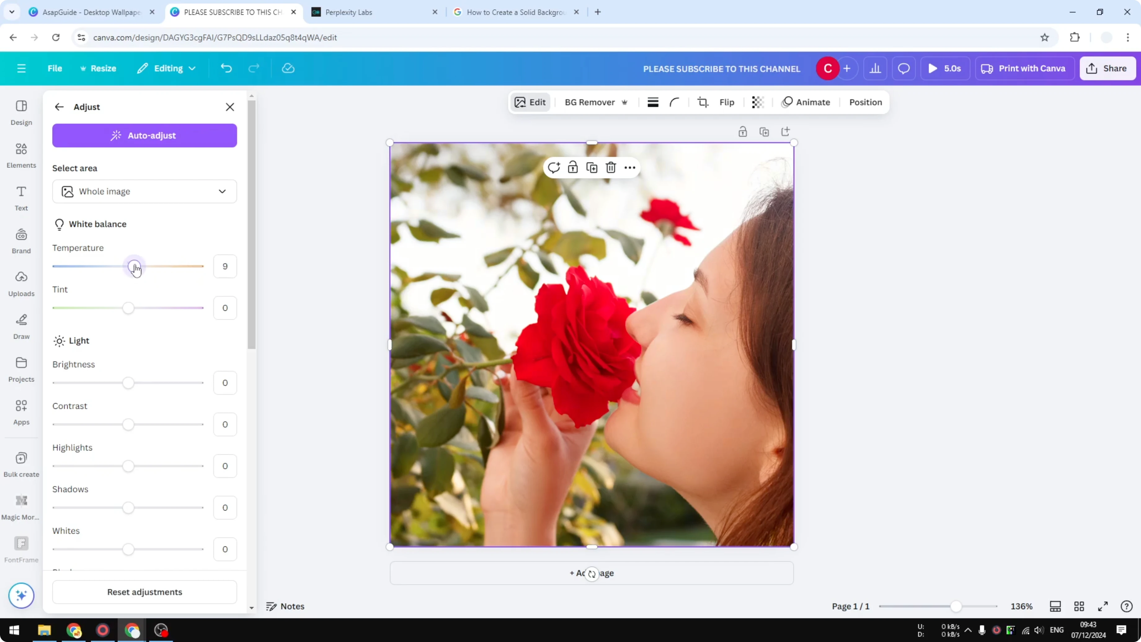 Screenshot from How to Adjust Color of Canva Images at 99s
