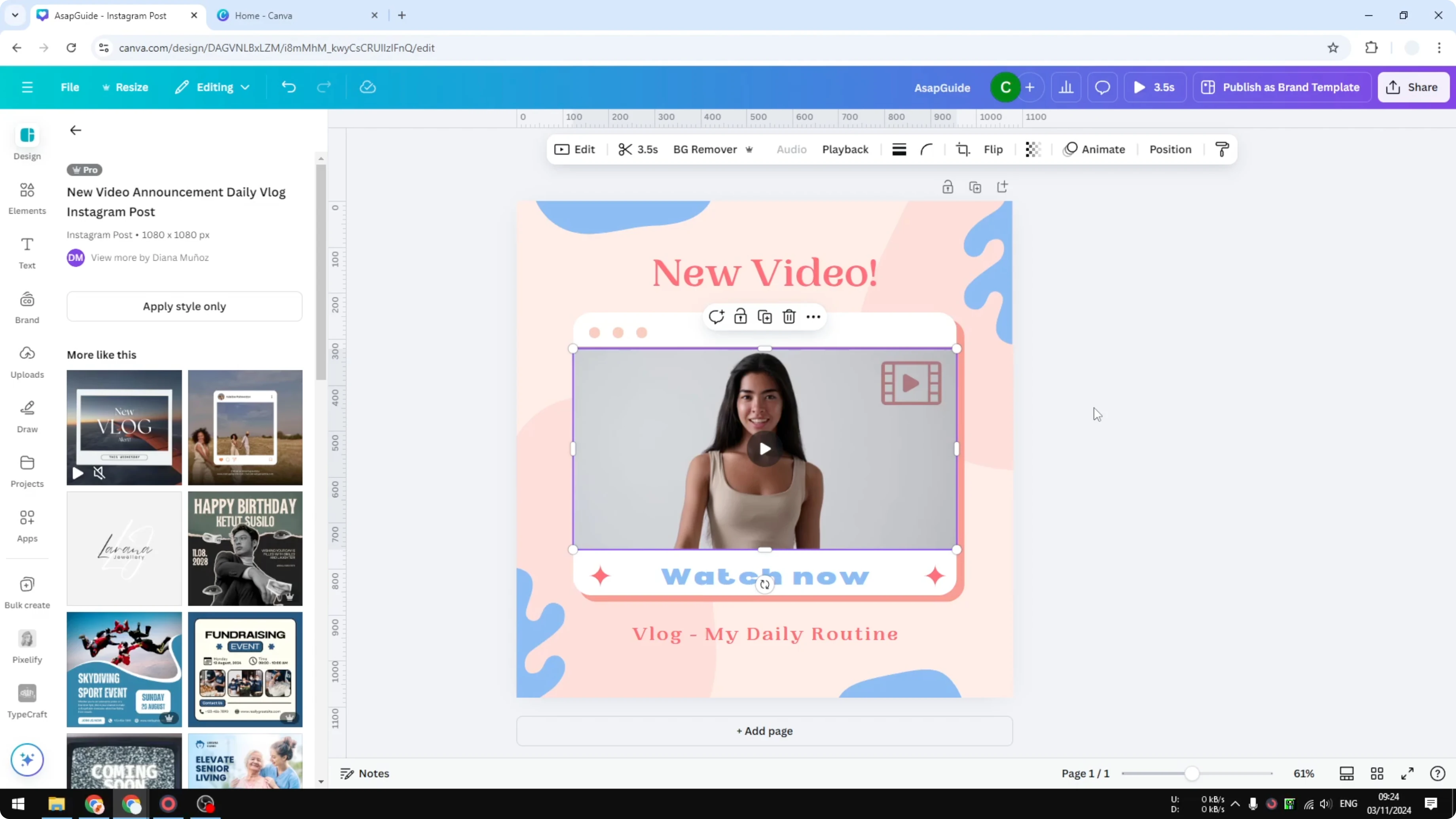 Screenshot from How to Adjust Video Transparency in Canva at 47s